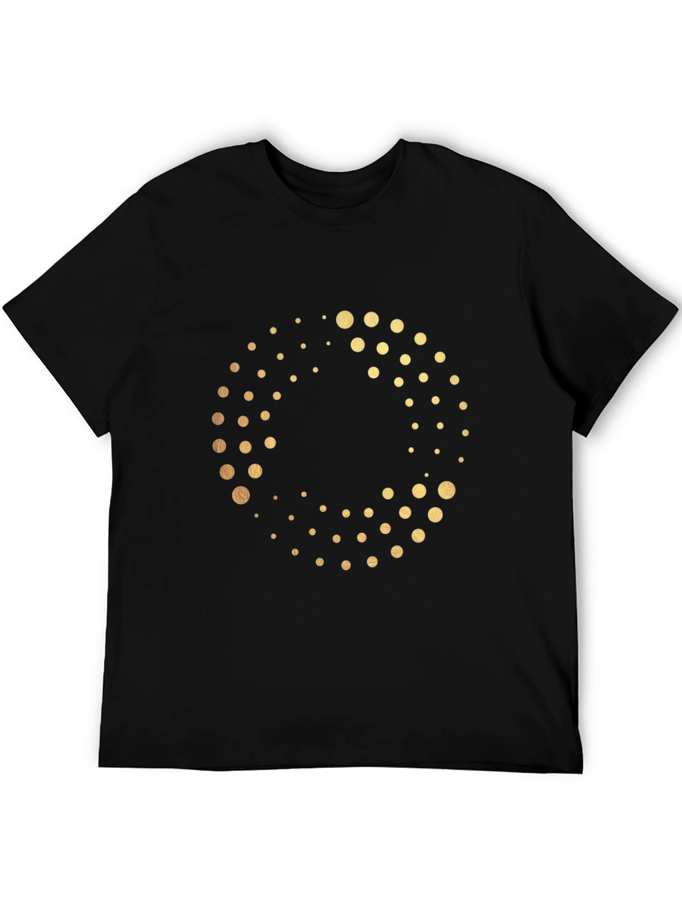 Golden Dot Circle Black T-Shirt