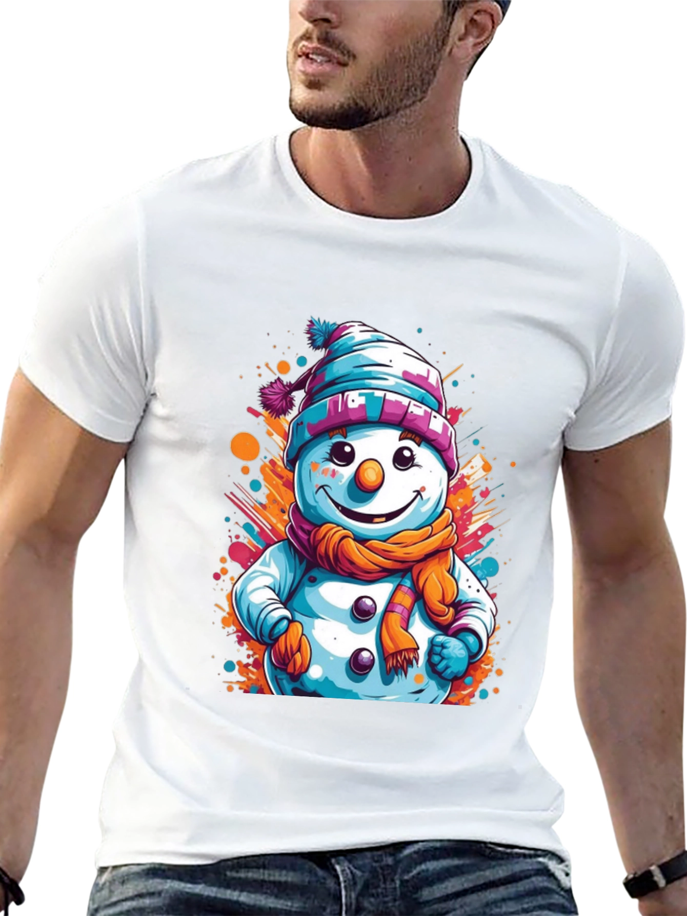 Snowman Graphic Tee - Festive Holiday Style