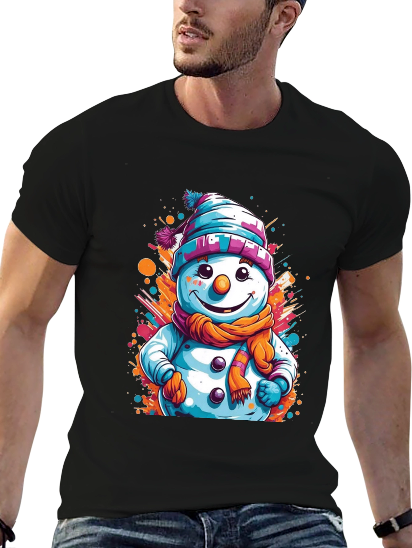 Snowman Graphic Tee - Festive Holiday Style