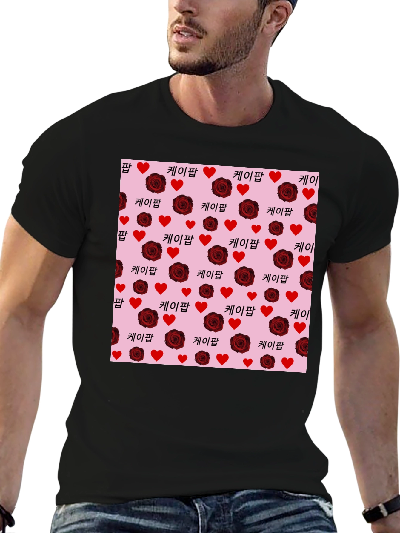 Romantic K-Pop Rose Heart T-Shirt