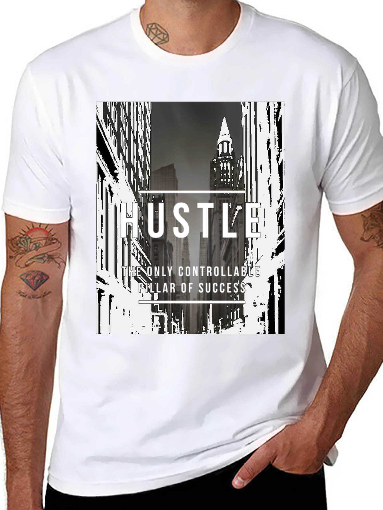 Hustle Graphic Print Black T-Shirt