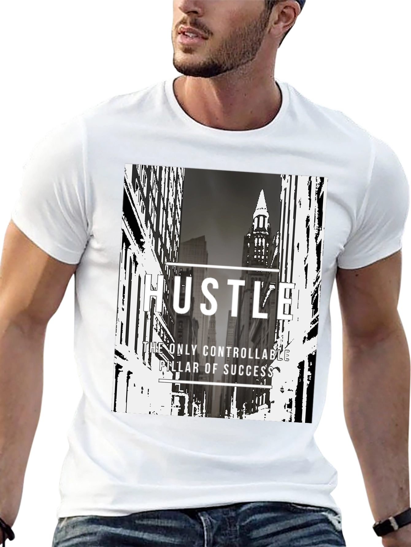 Hustle Graphic Print Black T-Shirt