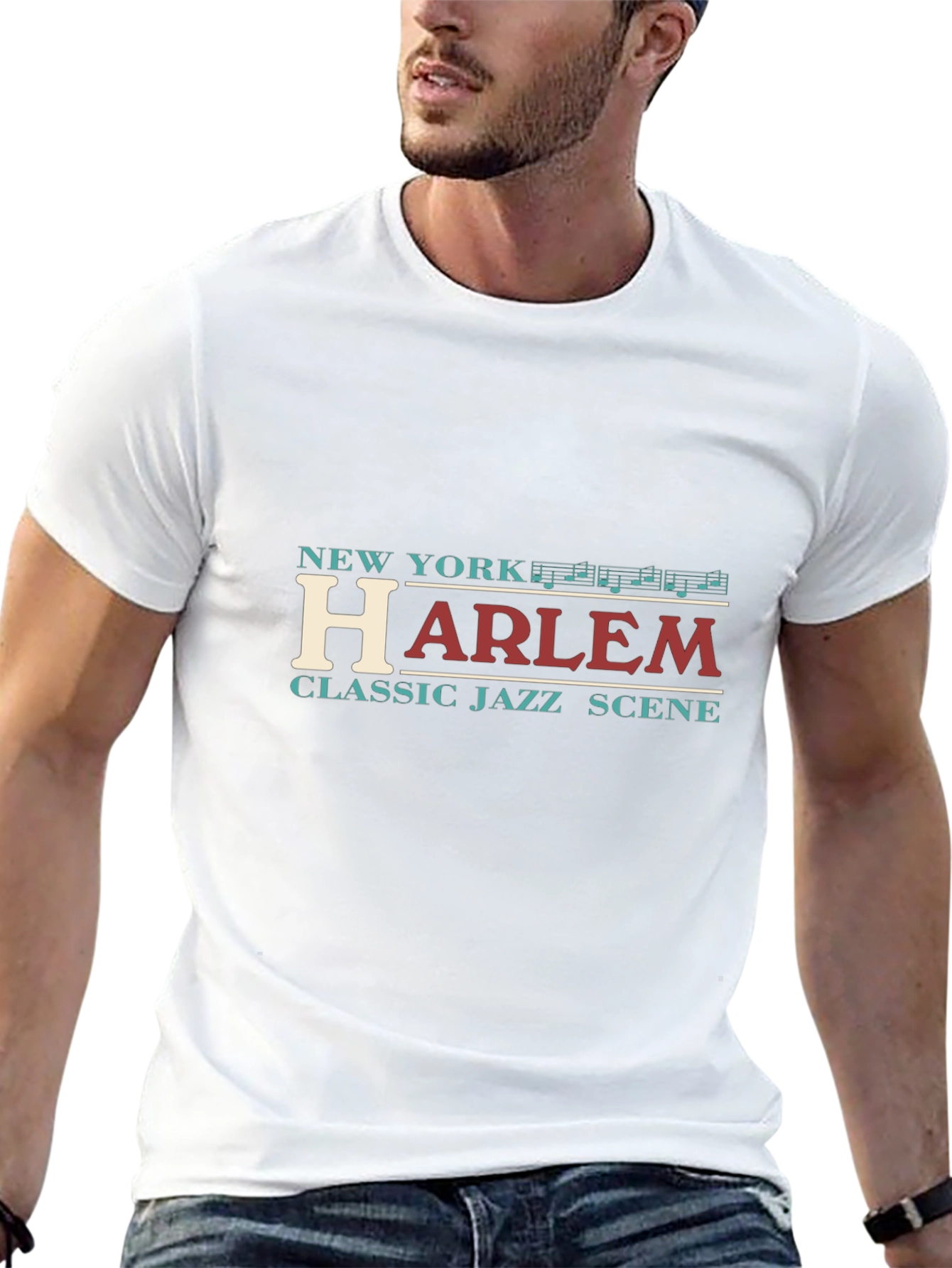 New York Harlem Jazz Scene Black Tee Shirt