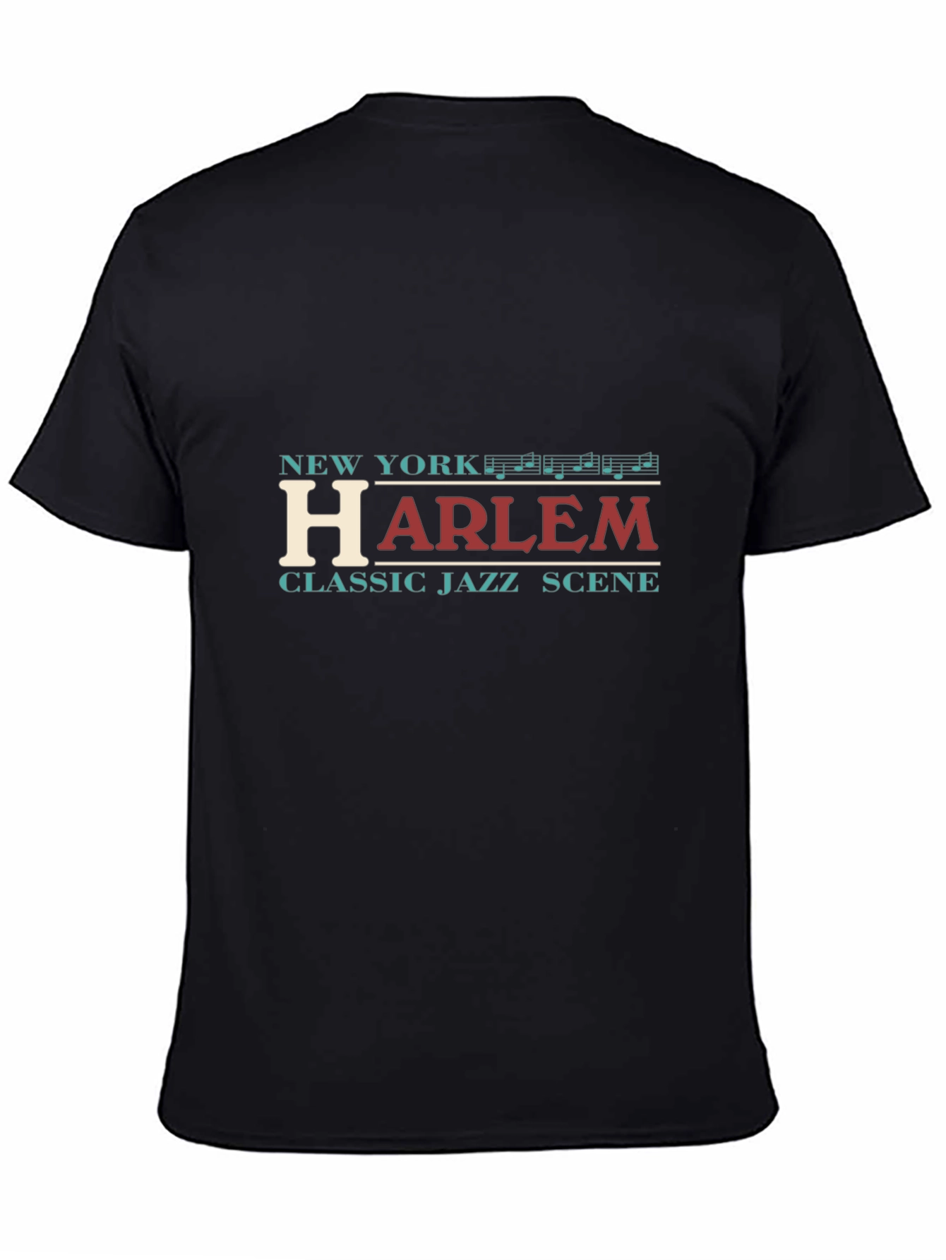 New York Harlem Jazz Scene Black Tee Shirt