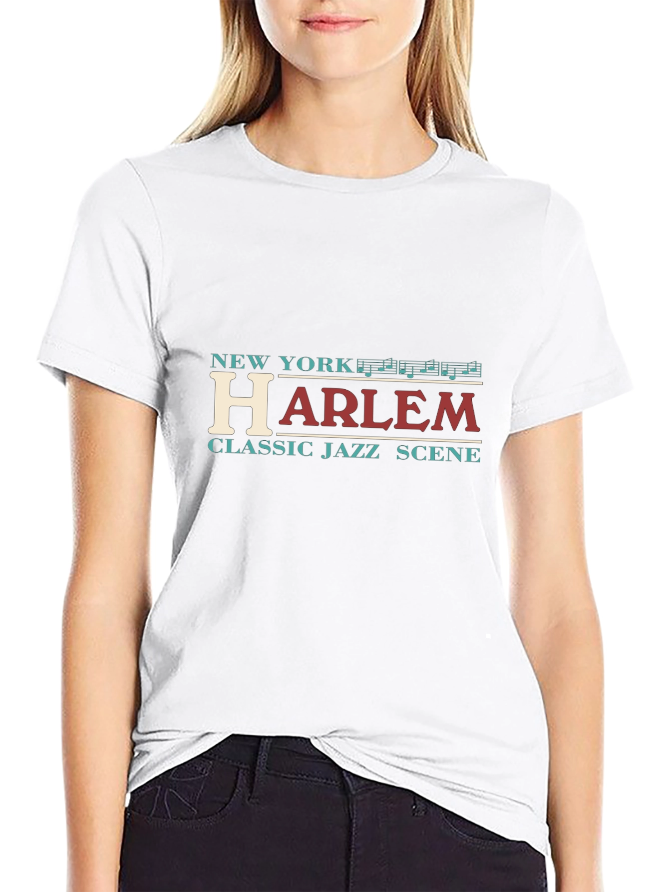 New York Harlem Jazz Scene Black Tee Shirt