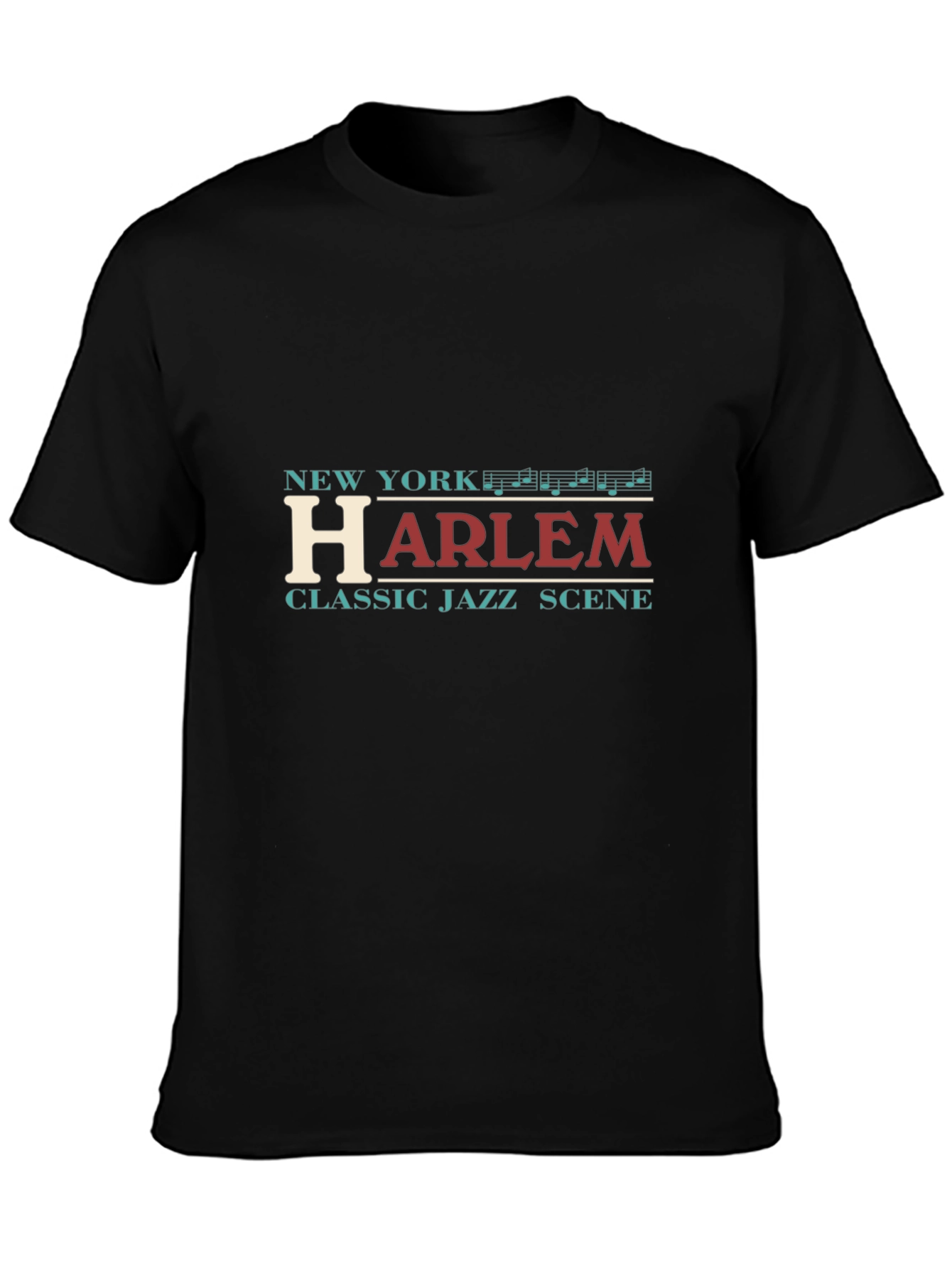 New York Harlem Jazz Scene Black Tee Shirt