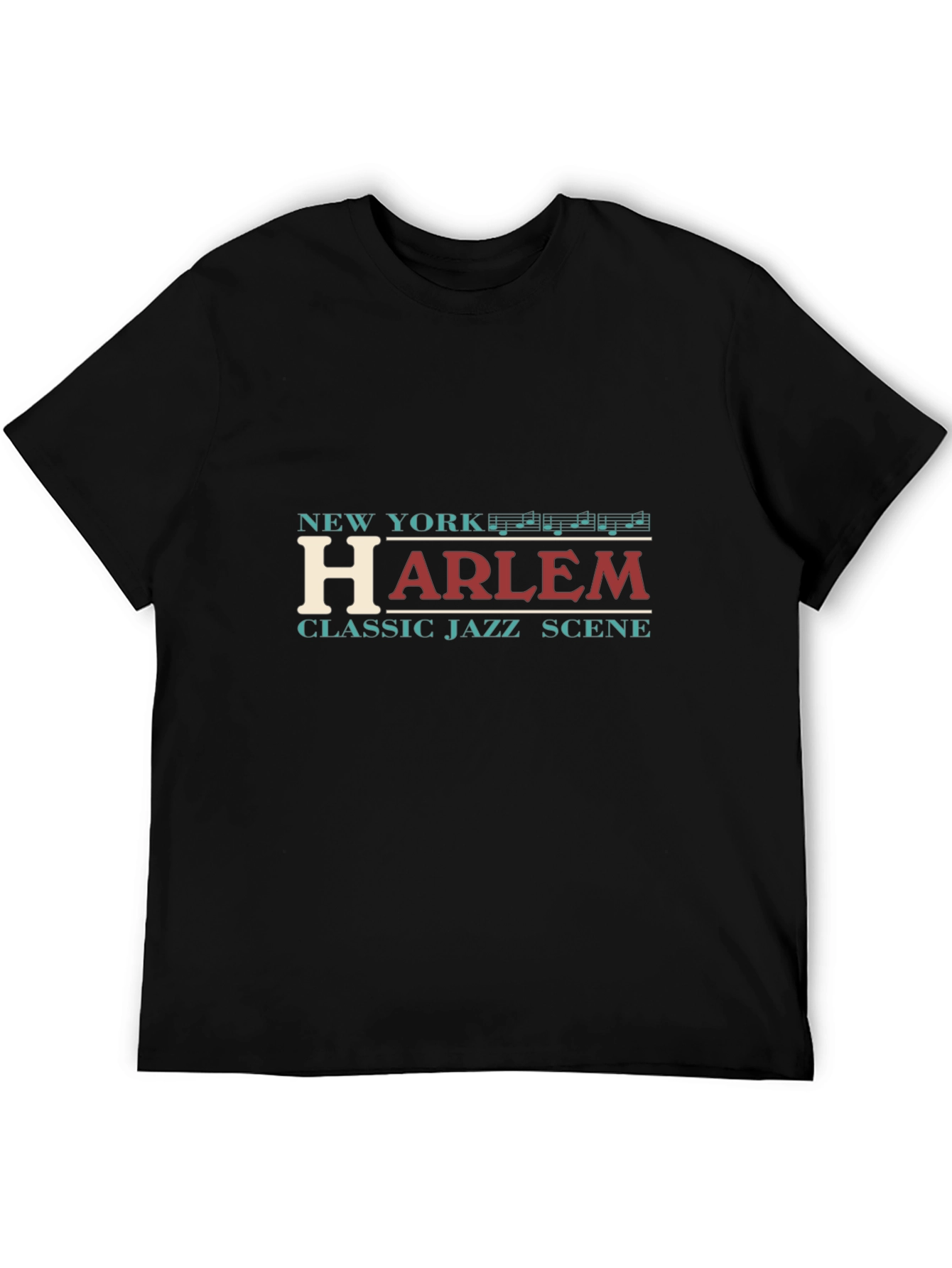 New York Harlem Jazz Scene Black Tee Shirt