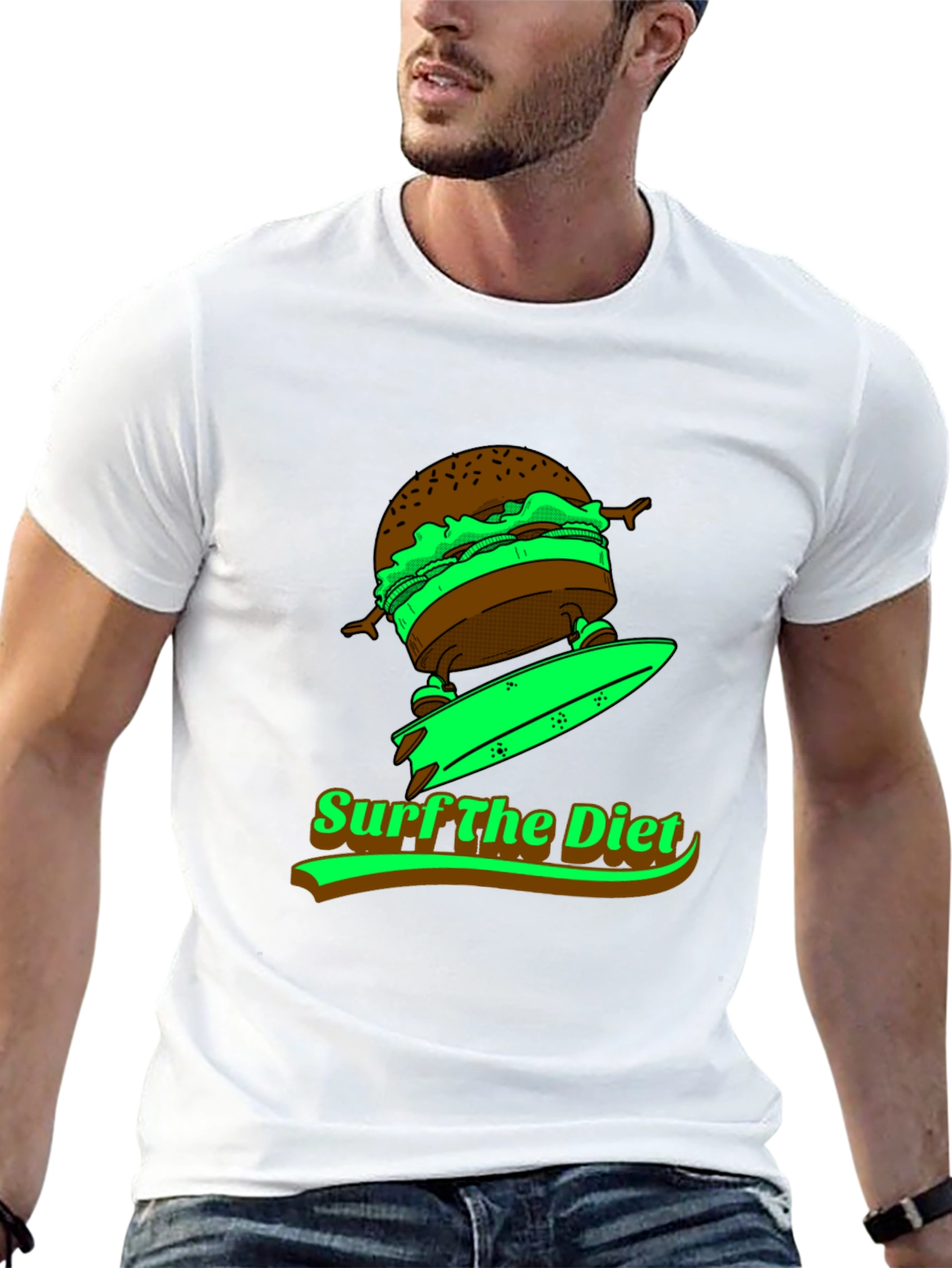 Surf the Diet Black T-Shirt