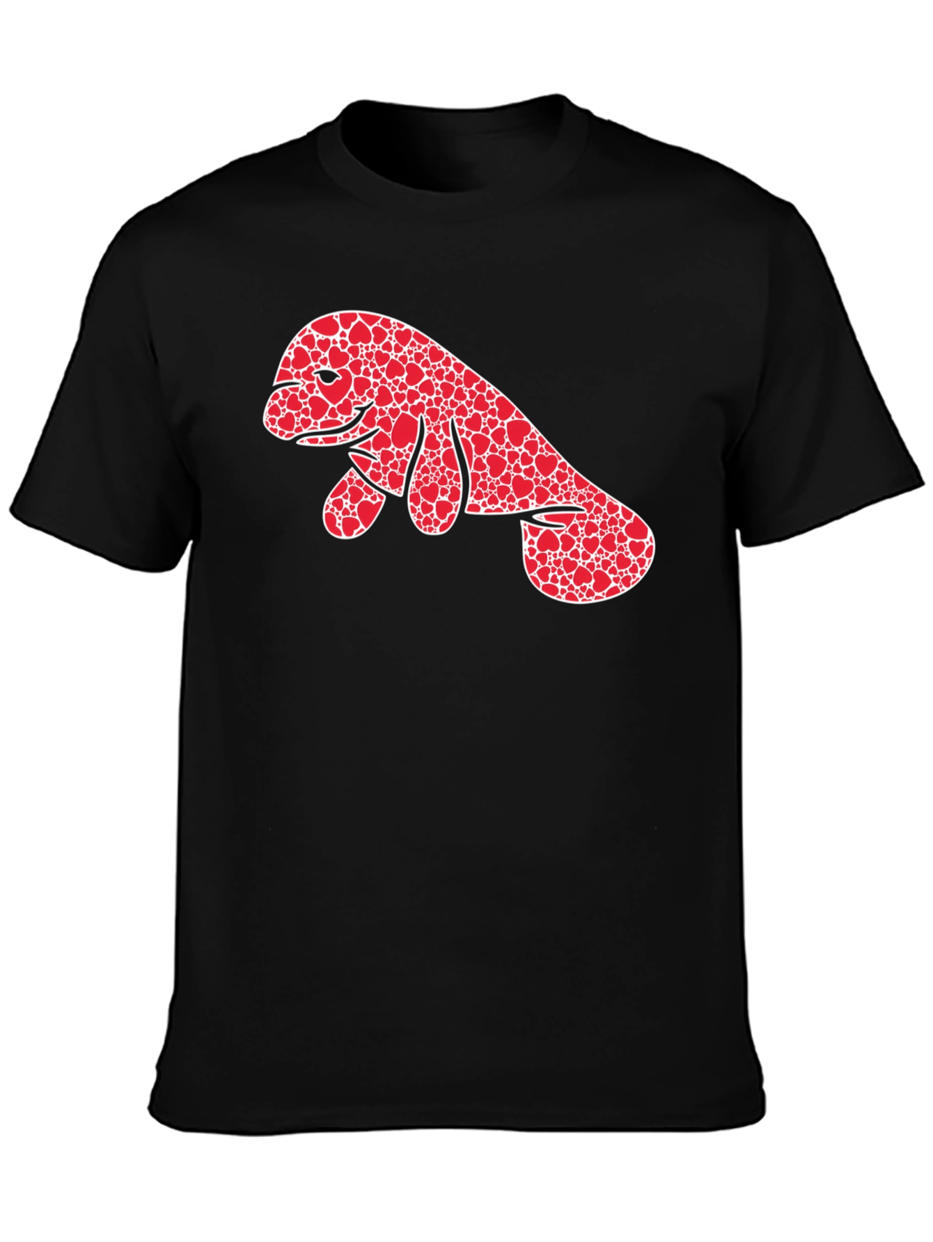 Heart Manatee Graphic Tee - Black