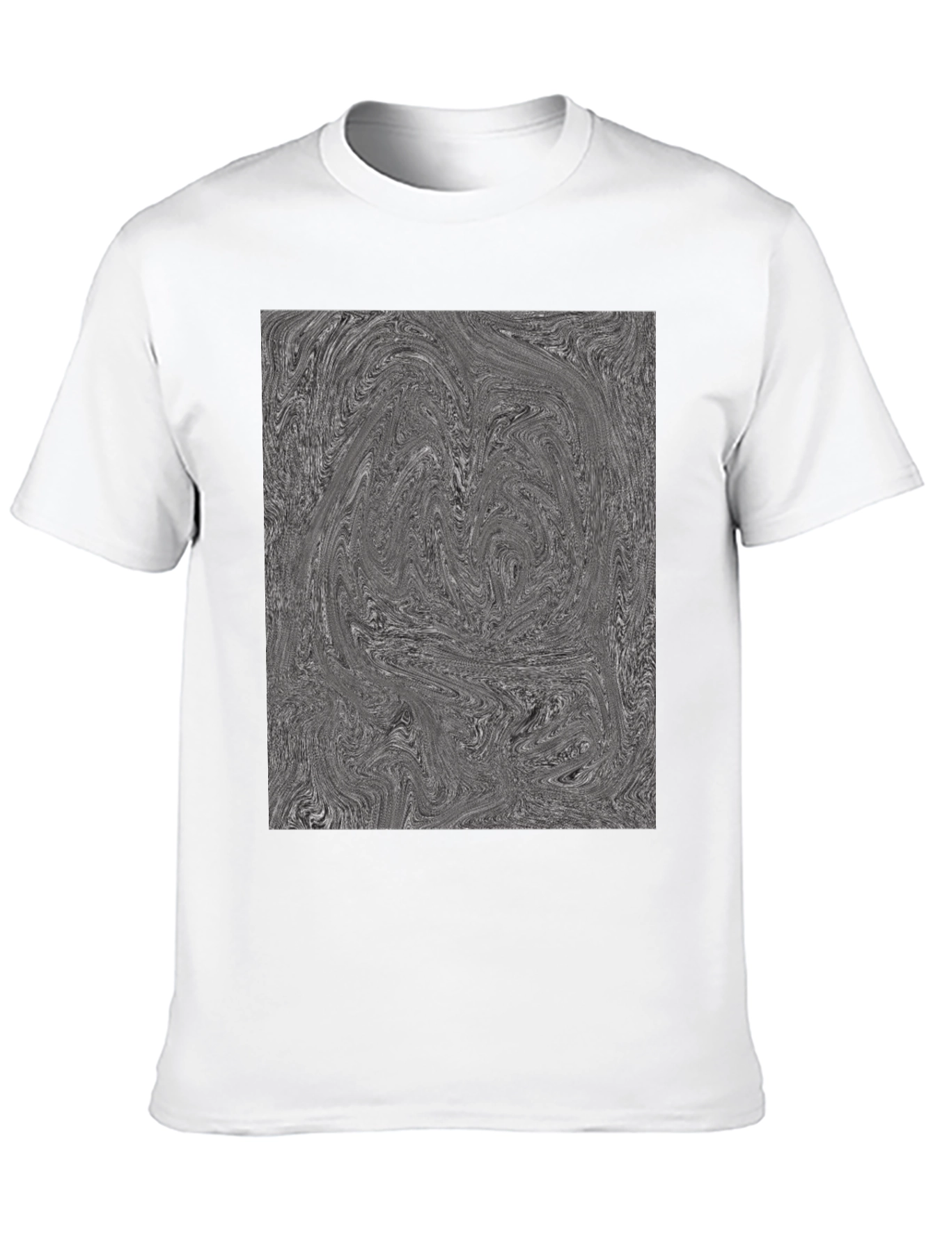 Abstract Swirl Graphic Tee - Black Cotton Blend