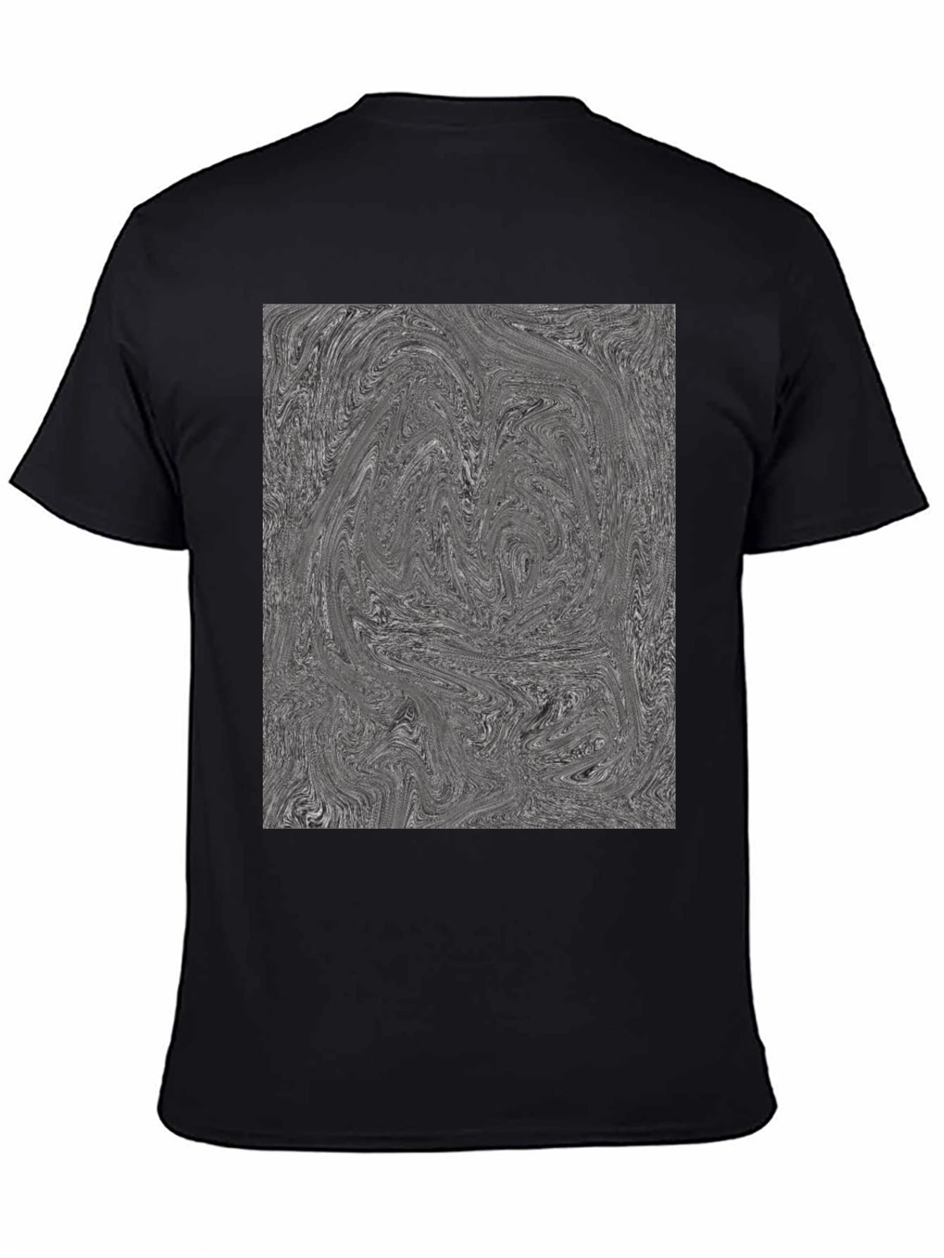 Abstract Swirl Graphic Tee - Black Cotton Blend