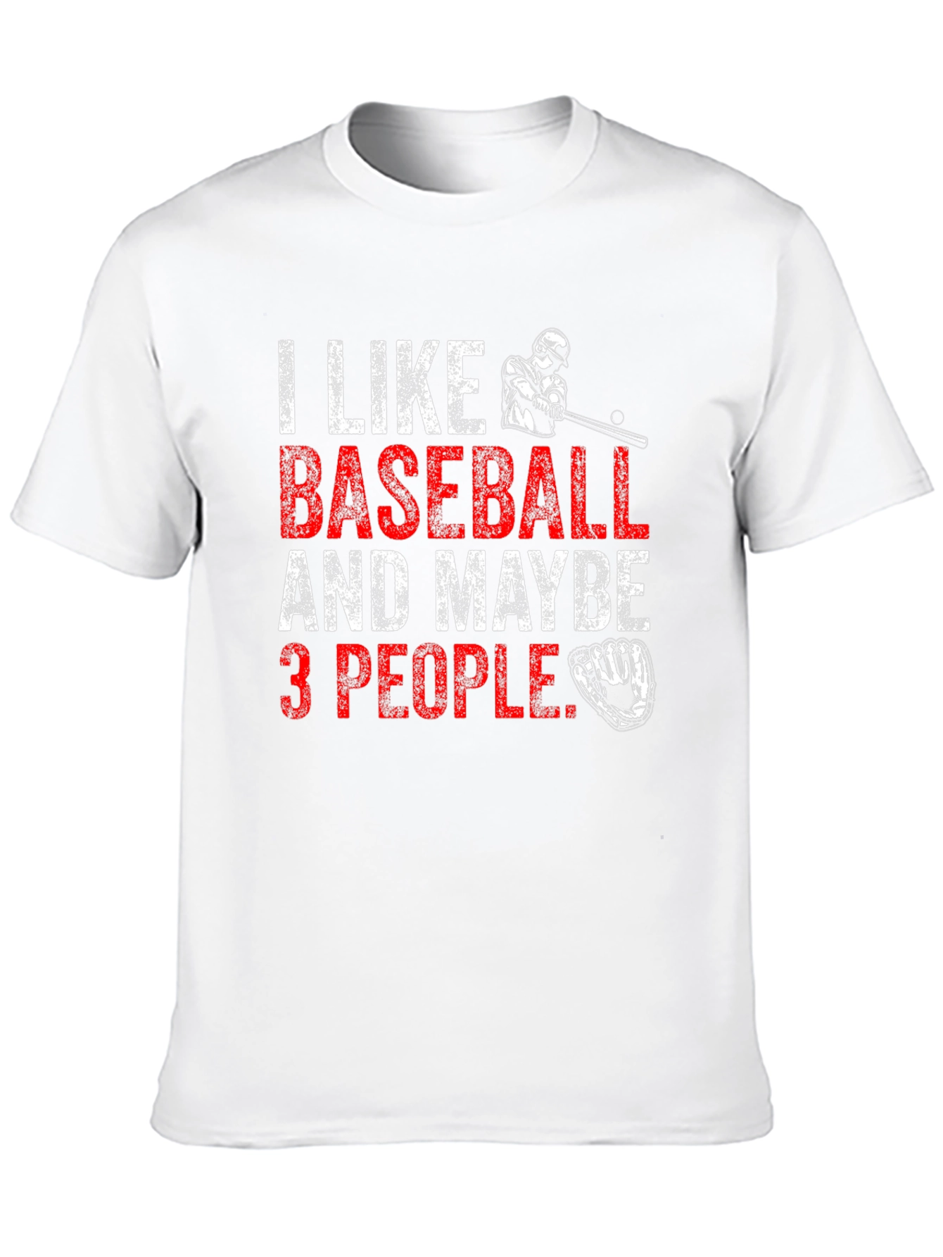 I Like Baseball & Maybe 3 People Black T-Shirt