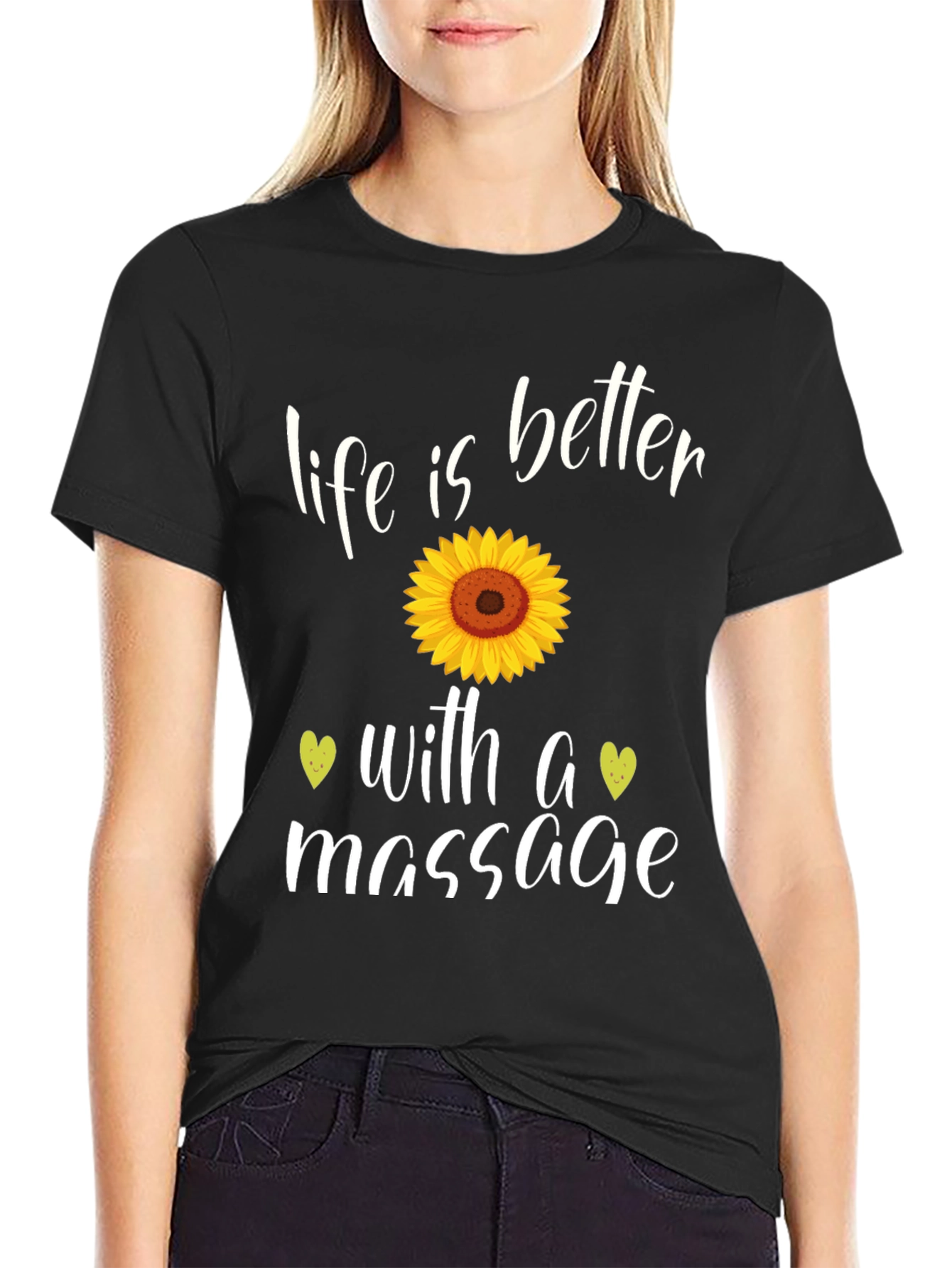 Life is Better with a Massage Black T-Shirt