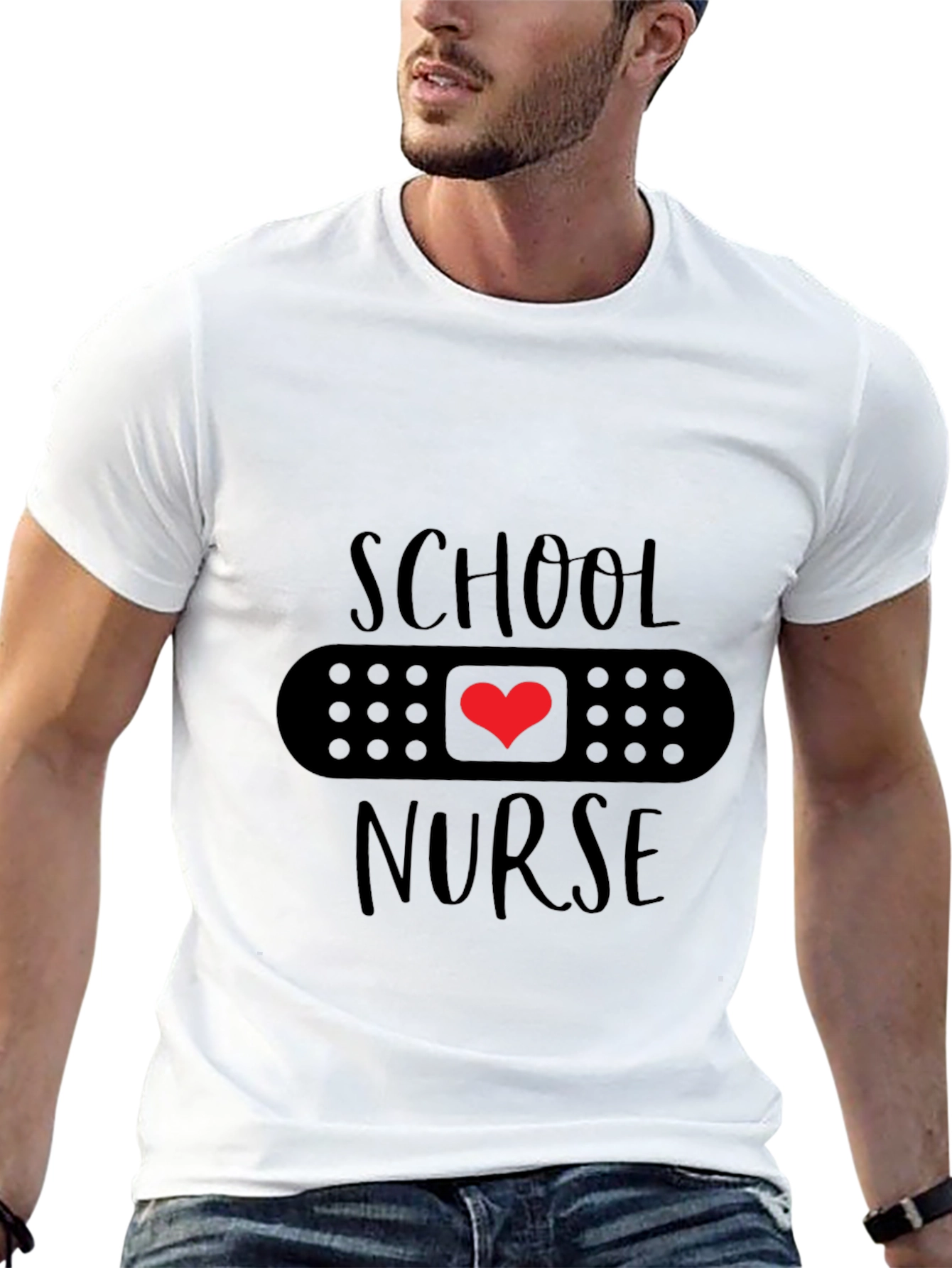 School Nurse Heart Bandage T-Shirt