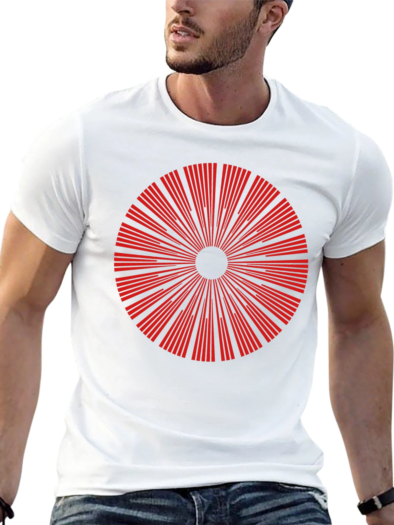 Geometric Burst Graphic Tee - Mens Black T-Shirt
