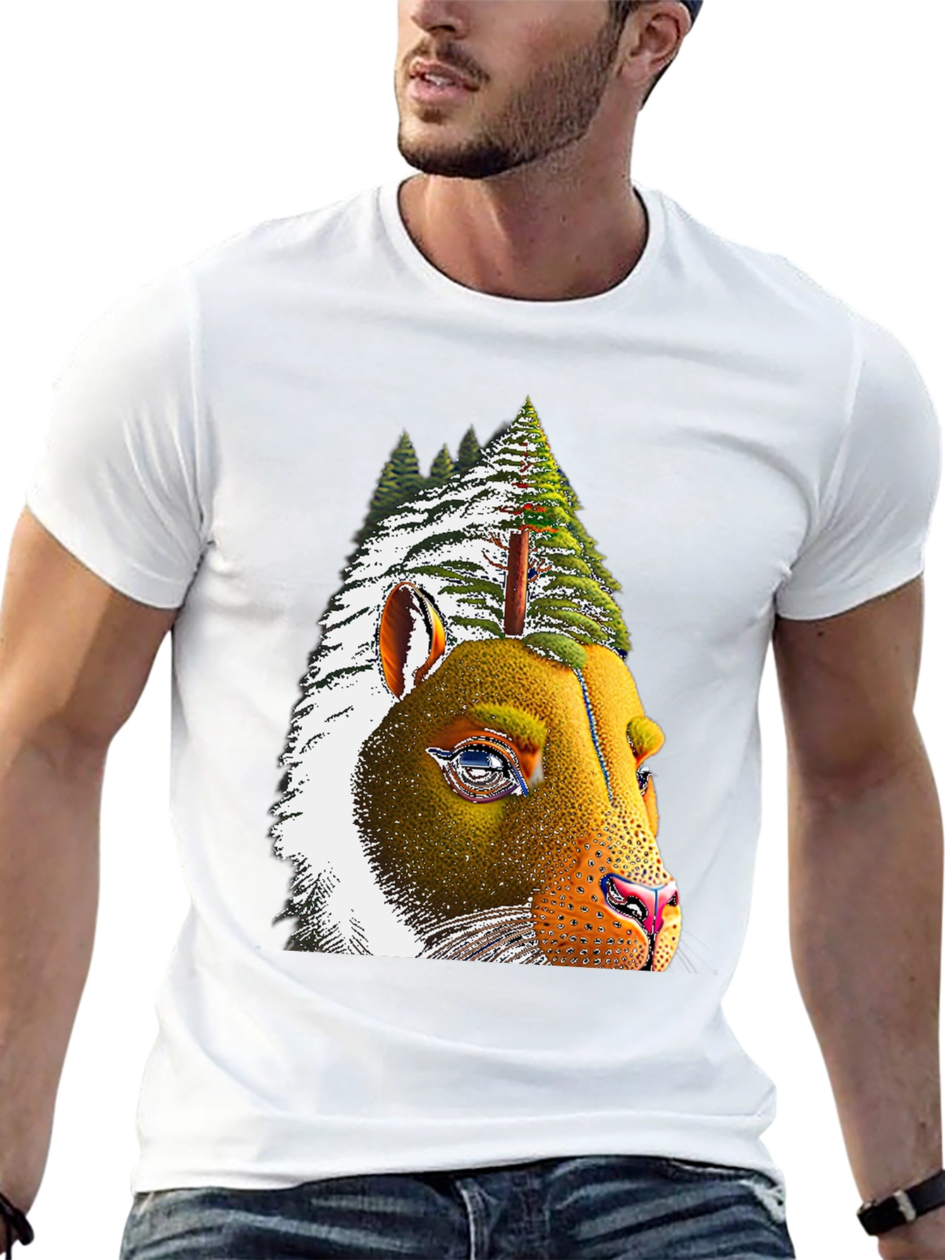 Pine Tree Bear T-Shirt - Unique Graphic Tee