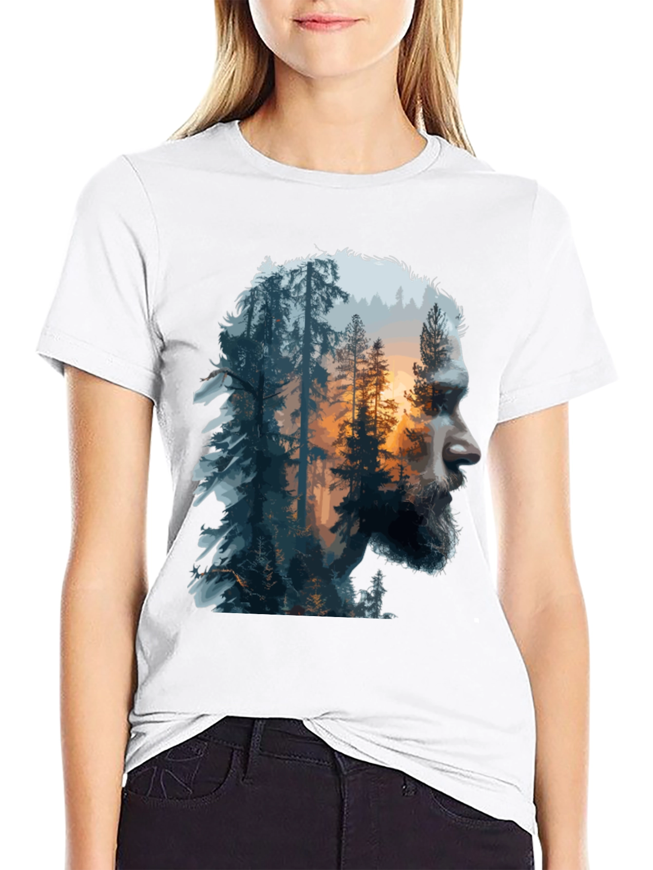 Nature Portrait Graphic Tee - Mens Black T-Shirt