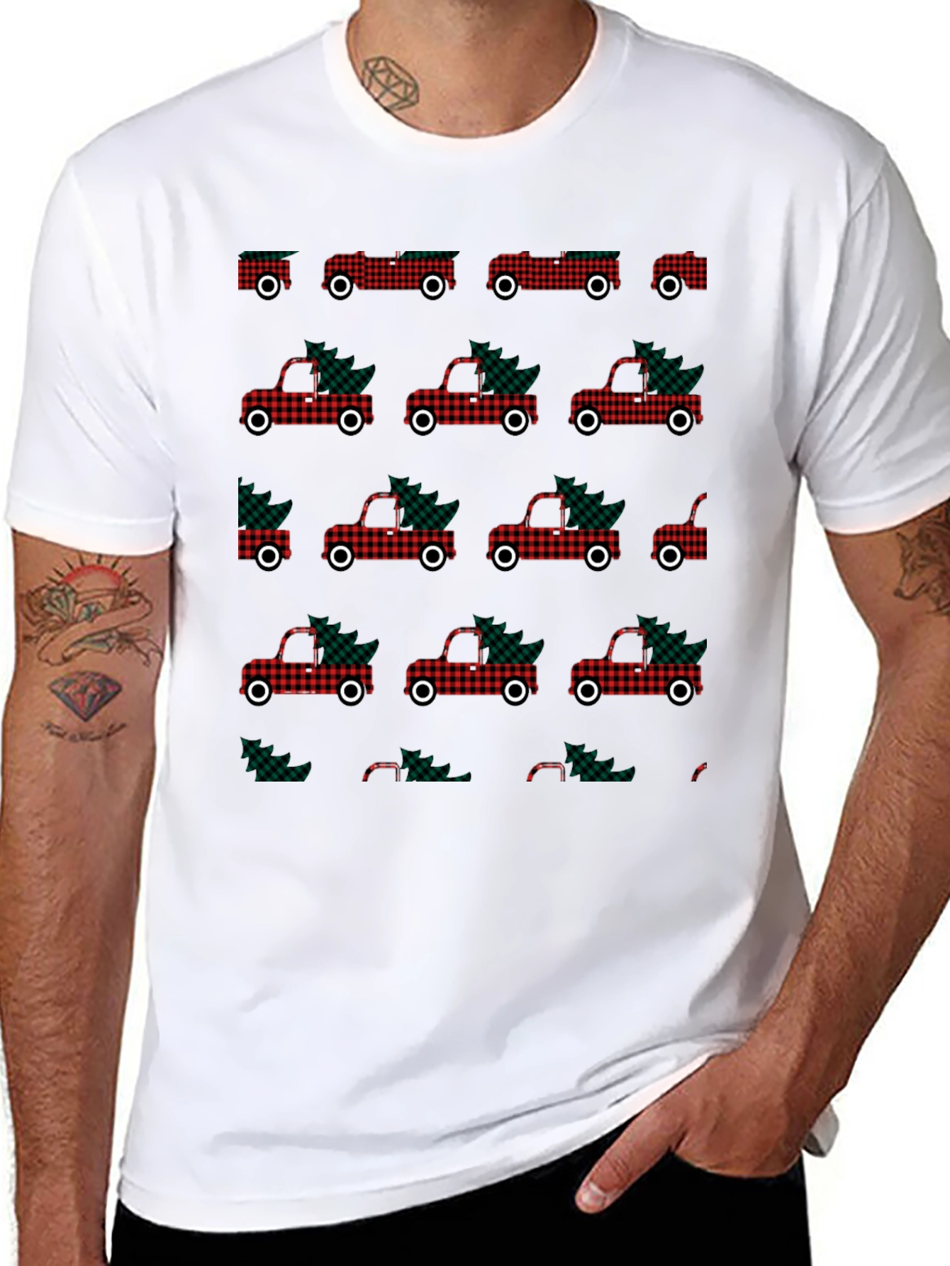 Buffalo Plaid Christmas Truck T-Shirt