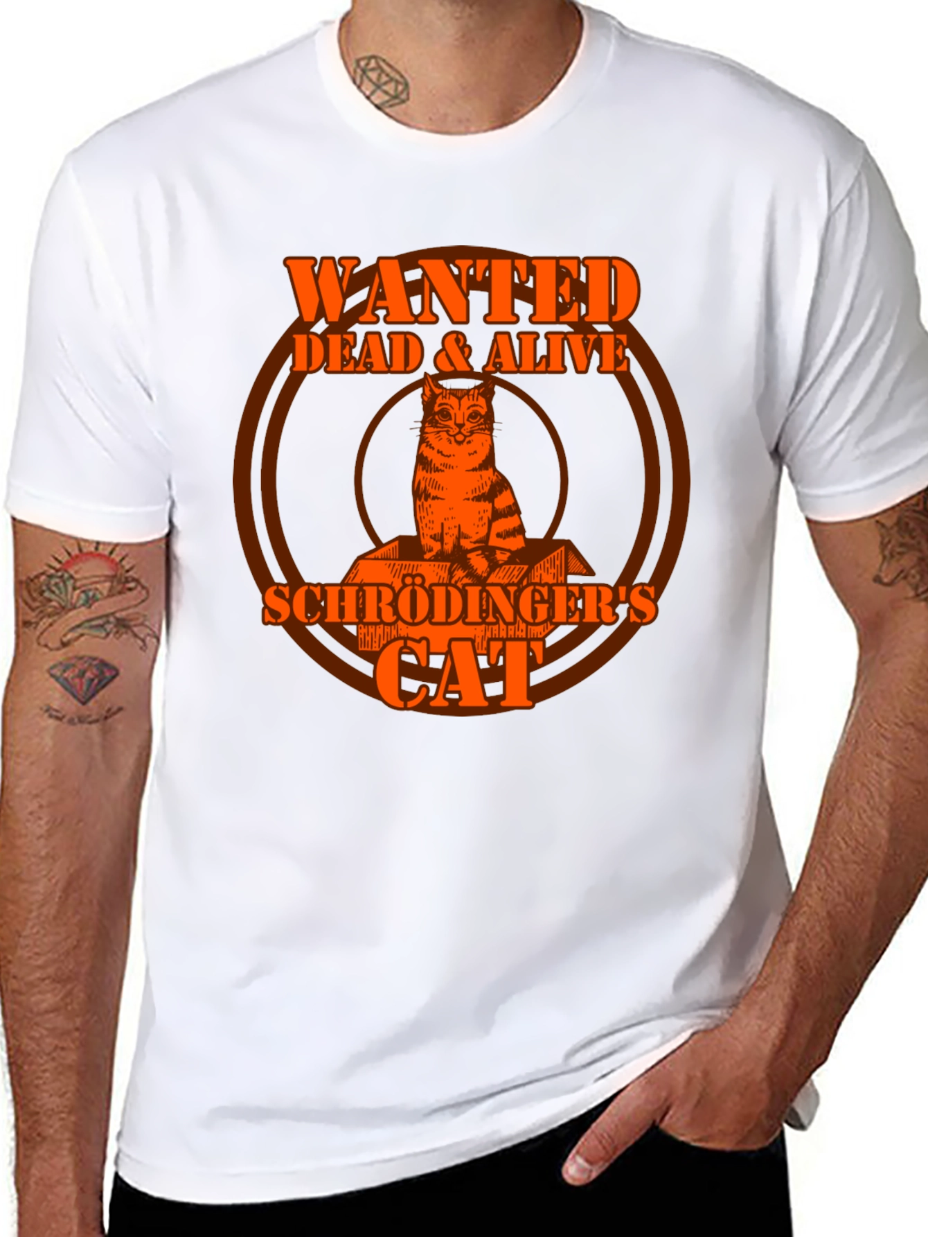 Schrödingers Cat Wanted Dead & Alive Graphic T-Shirt