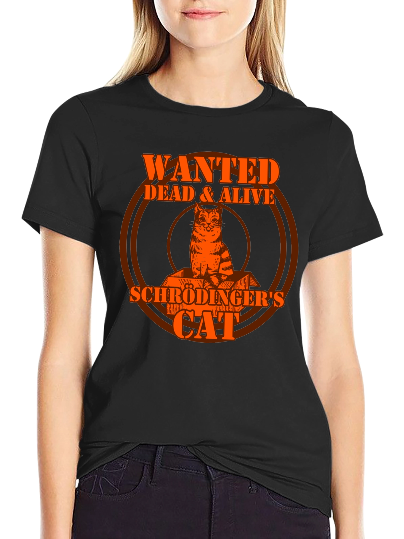 Schrödingers Cat Wanted Dead & Alive Graphic T-Shirt