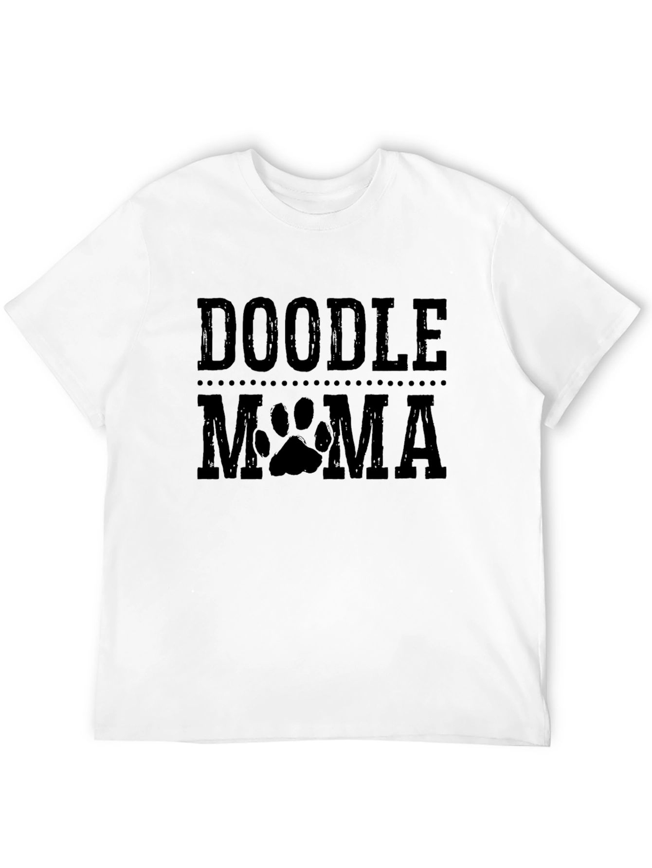 Doodle Mama Paw Print Black Graphic T-Shirt