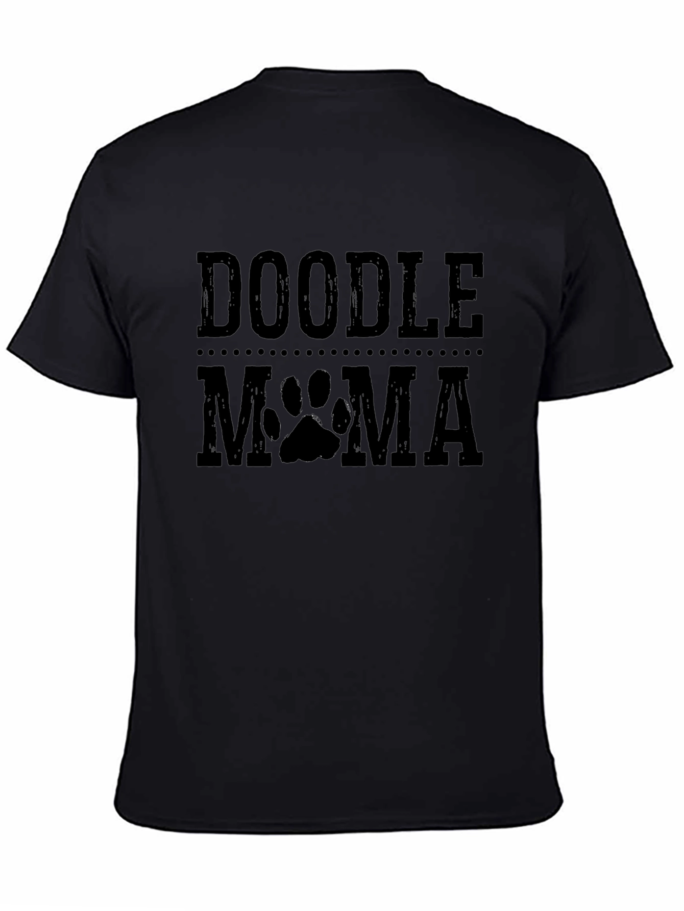 Doodle Mama Paw Print Black Graphic T-Shirt