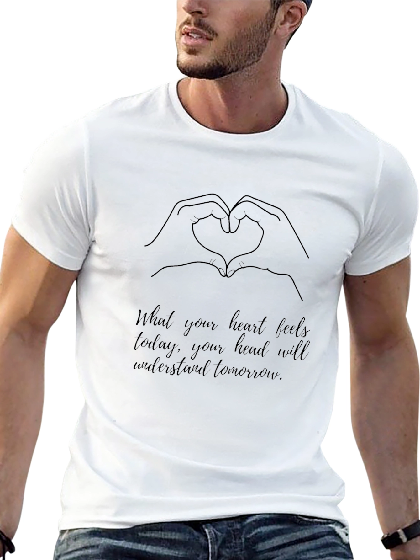 Heart Hands Graphic Tee - Inspirational Message