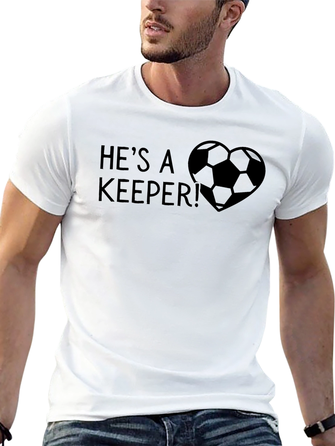 Hes A Keeper! Soccer Love Heart T-Shirt