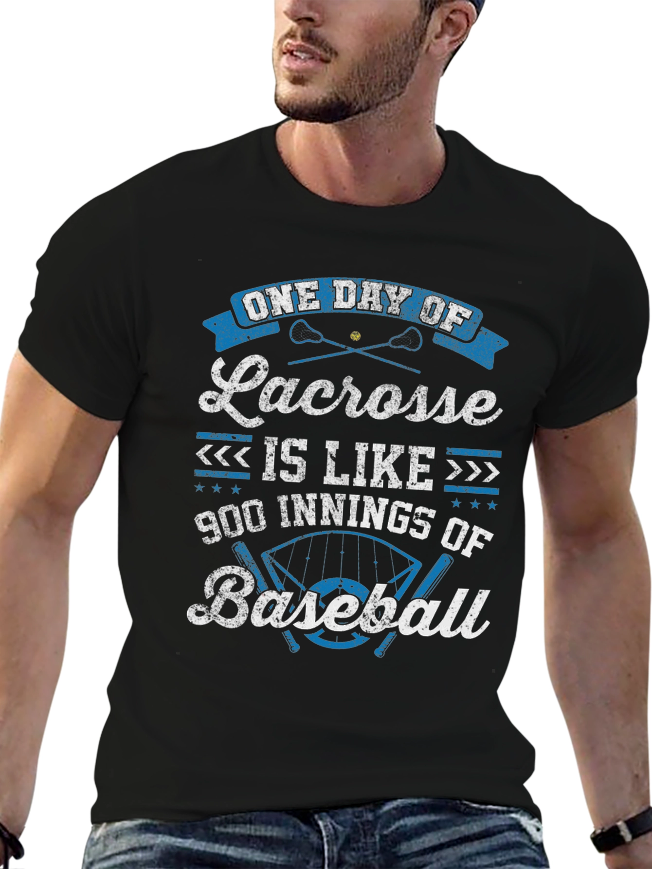 Lacrosse vs Baseball Graphic T-Shirt