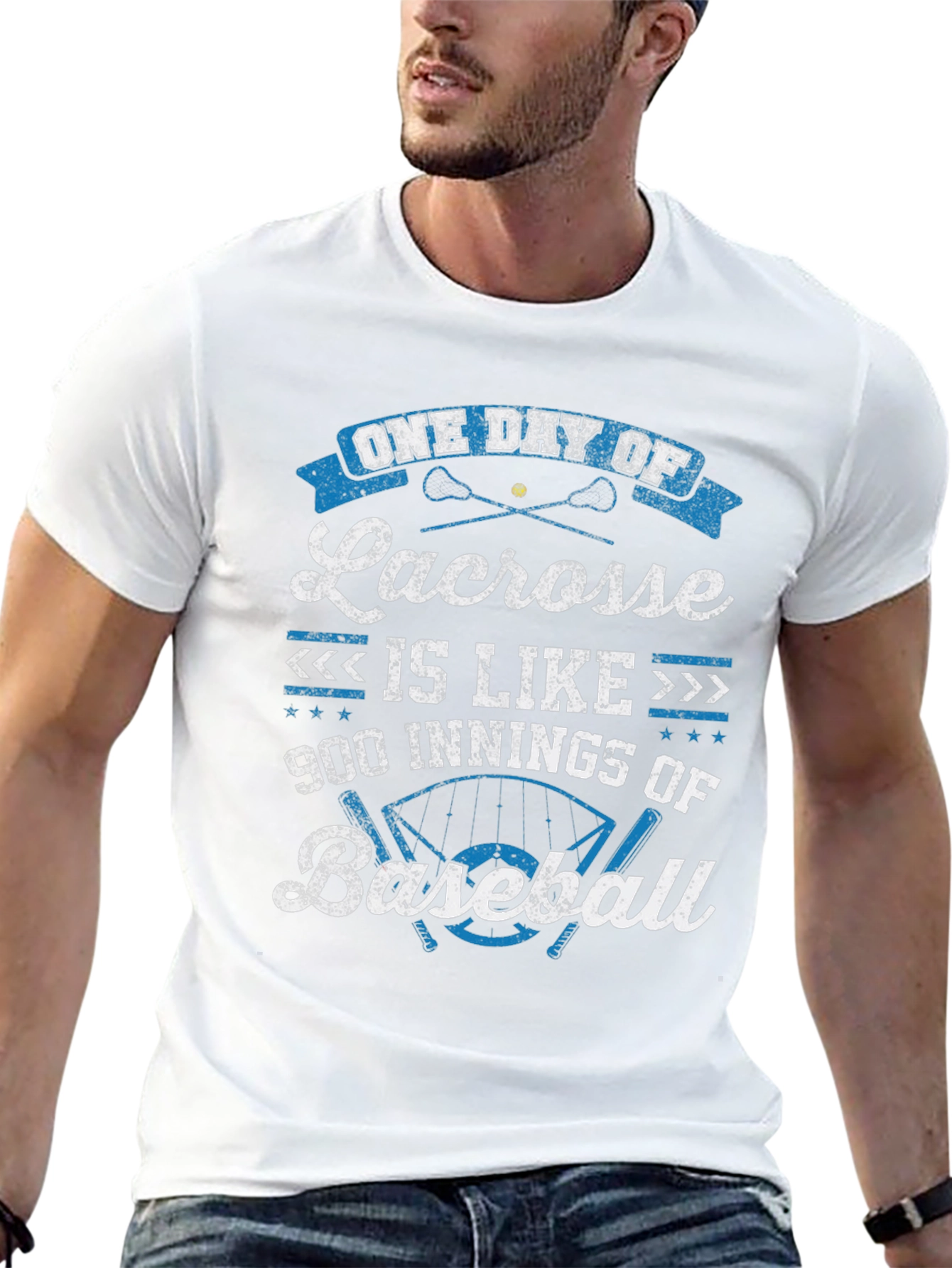 Lacrosse vs Baseball Graphic T-Shirt