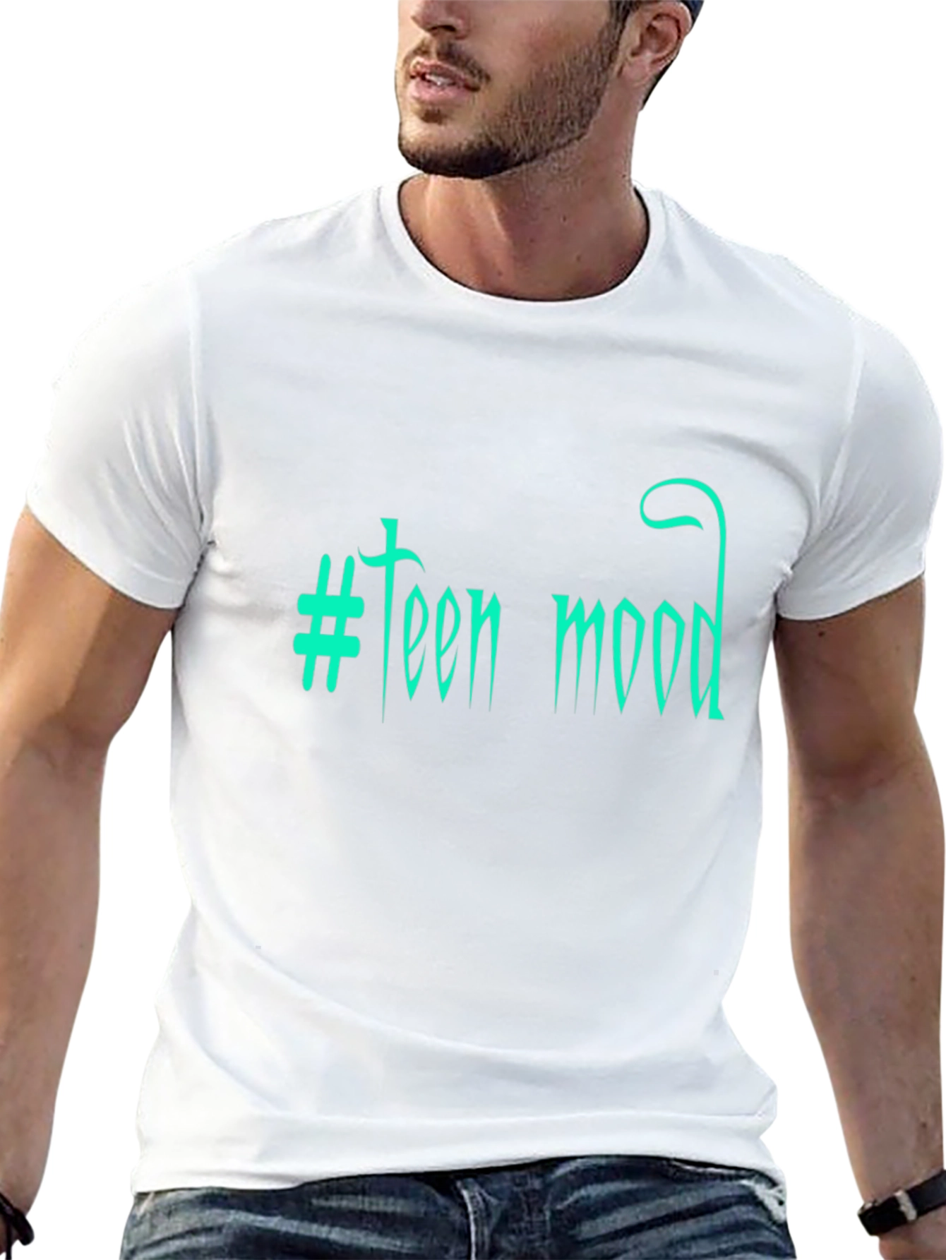 Teen Mood Graphic Tee - Trendy Black T-Shirt