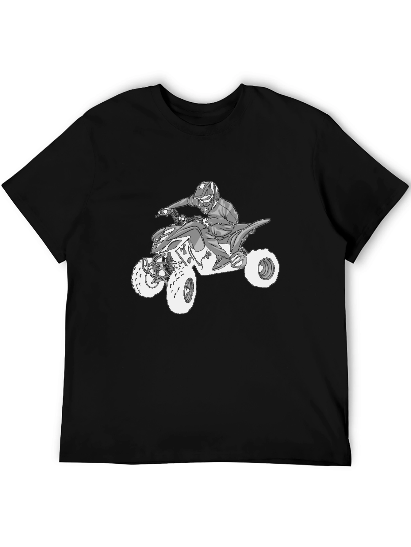 ATV Rider Graphic Tee - Black Cotton T-Shirt