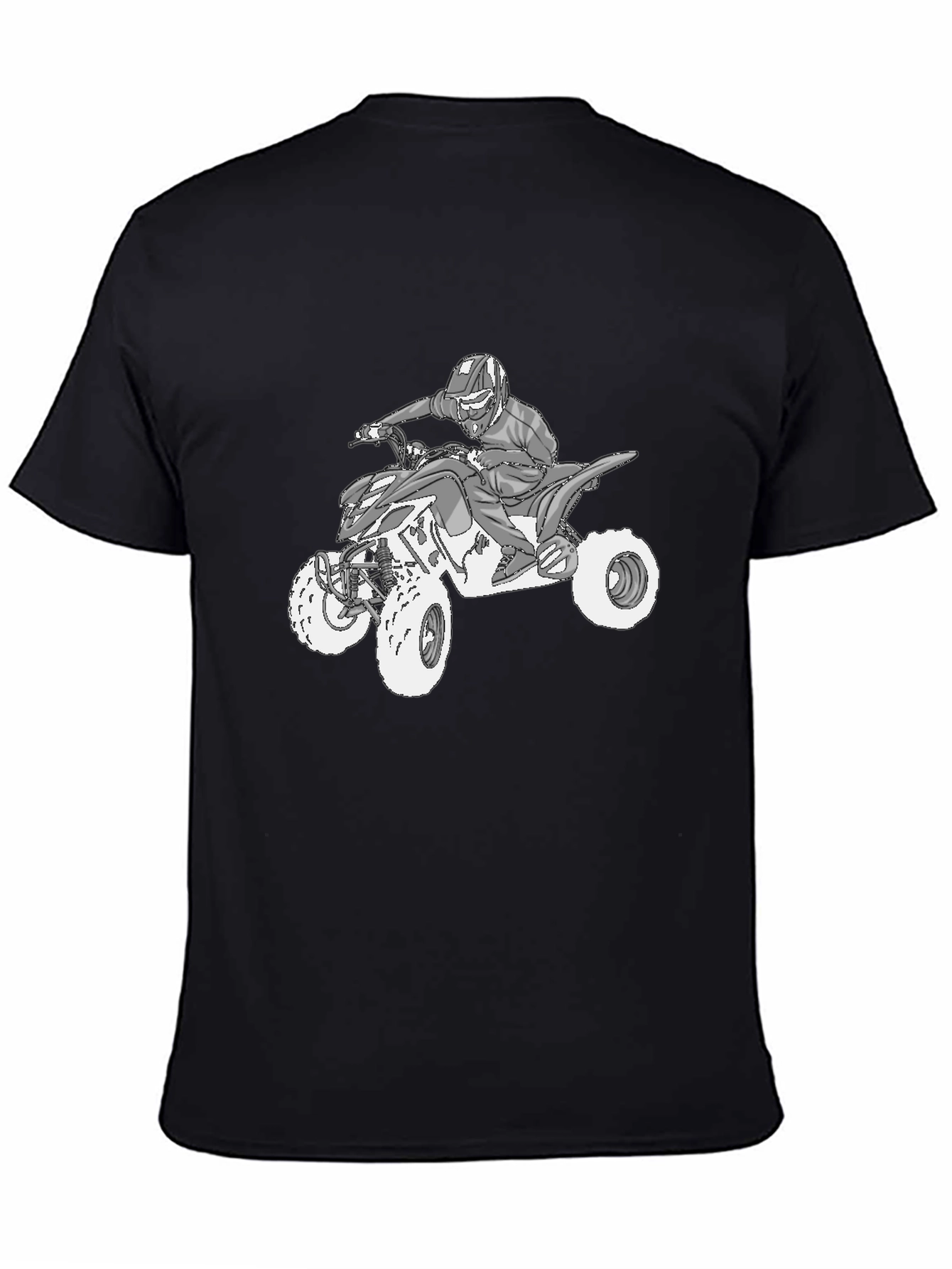 ATV Rider Graphic Tee - Black Cotton T-Shirt