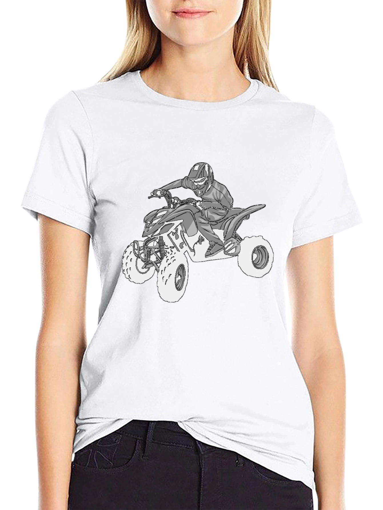 ATV Rider Graphic Tee - Black Cotton T-Shirt