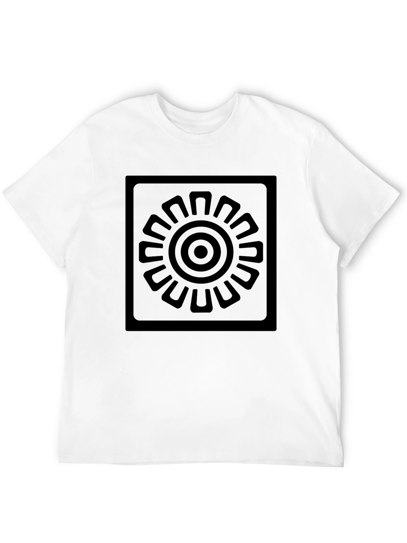 Geometric Sun Graphic Tee - Modern Black T-Shirt