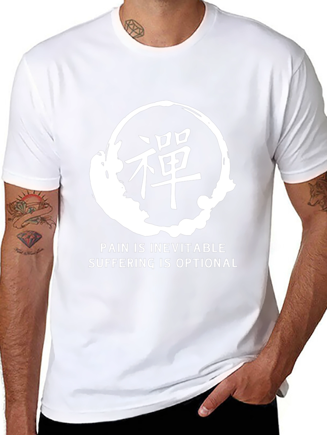 Zen Circle T-Shirt - Pain is Inevitable