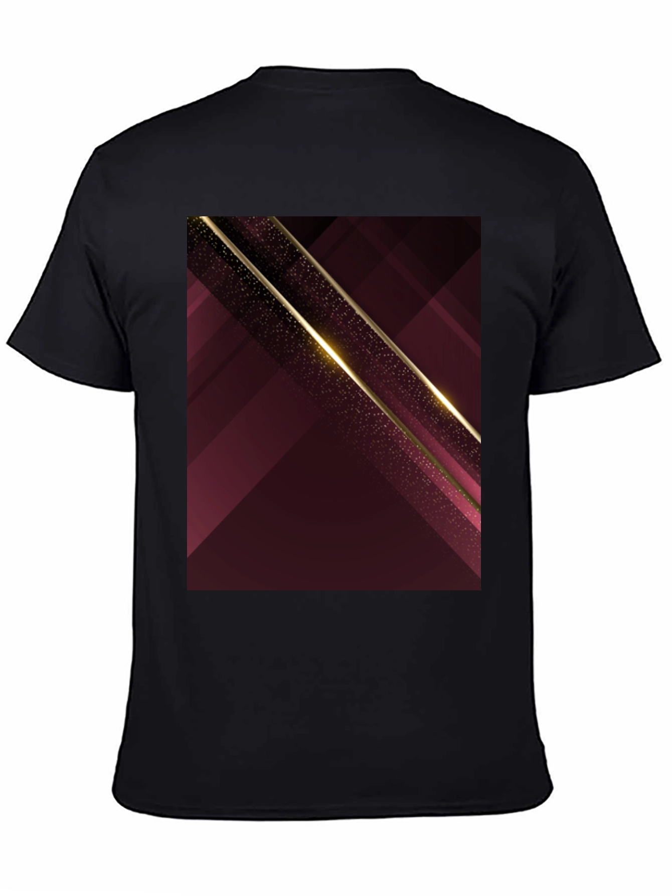 Abstract Geometric Maroon & Gold Mens T-Shirt