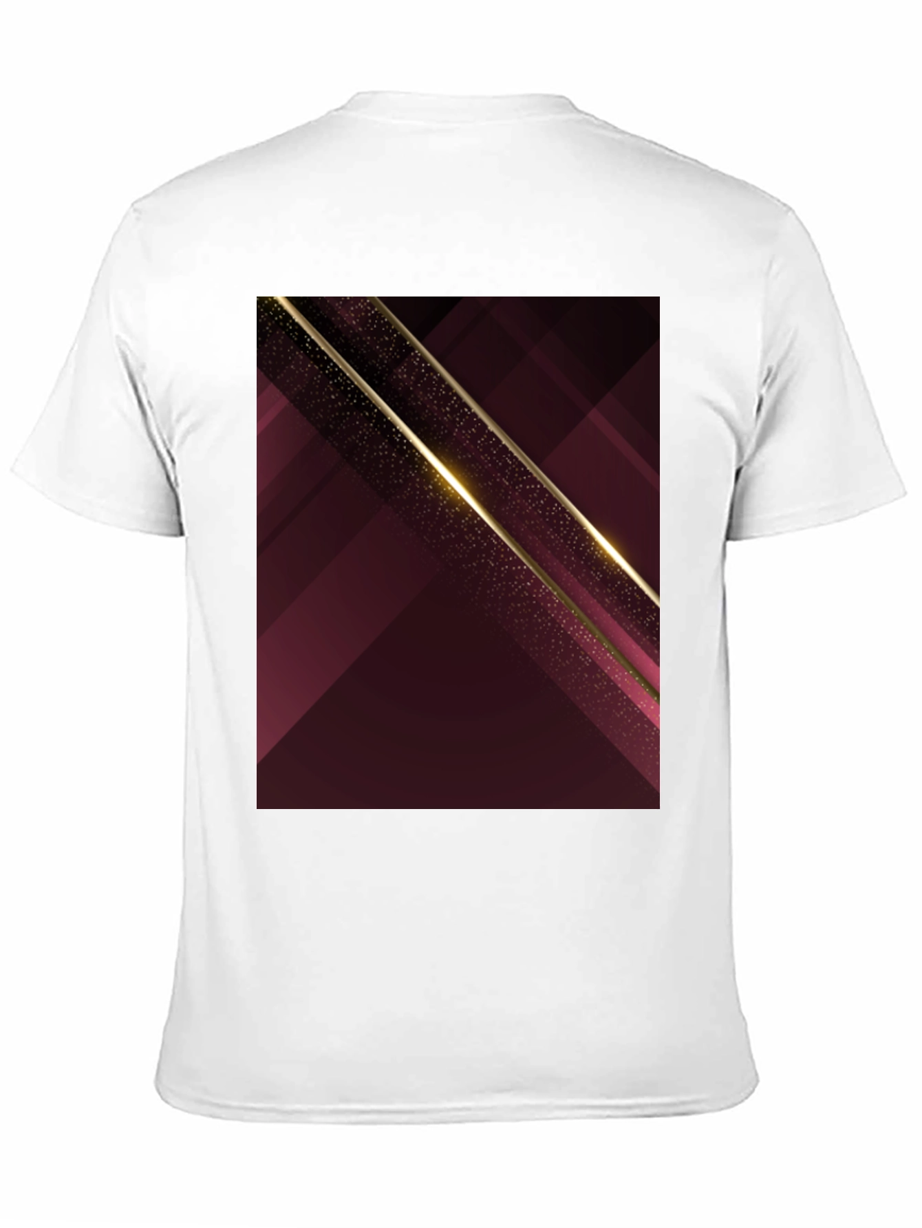 Abstract Geometric Maroon & Gold Mens T-Shirt