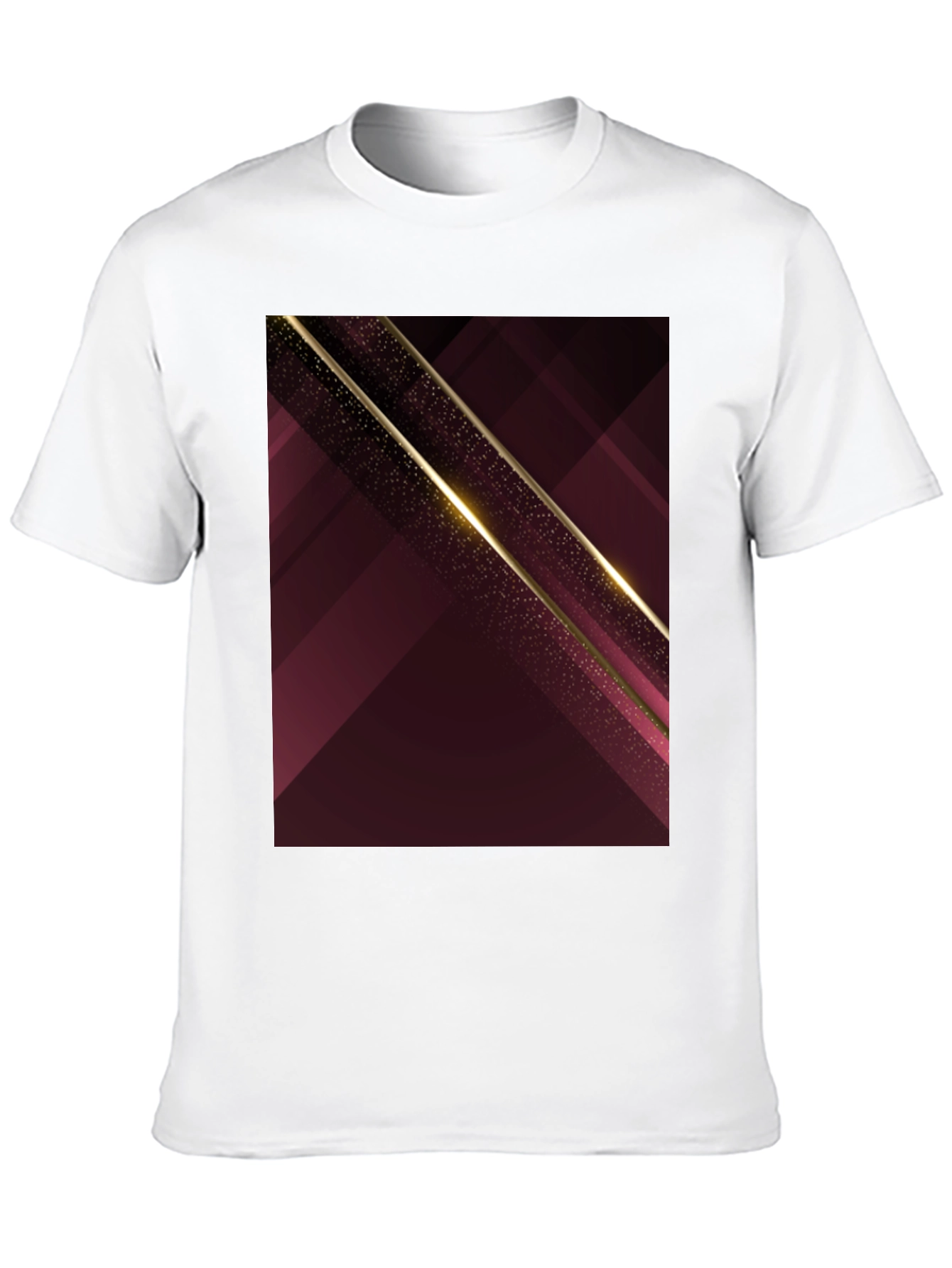 Abstract Geometric Maroon & Gold Mens T-Shirt