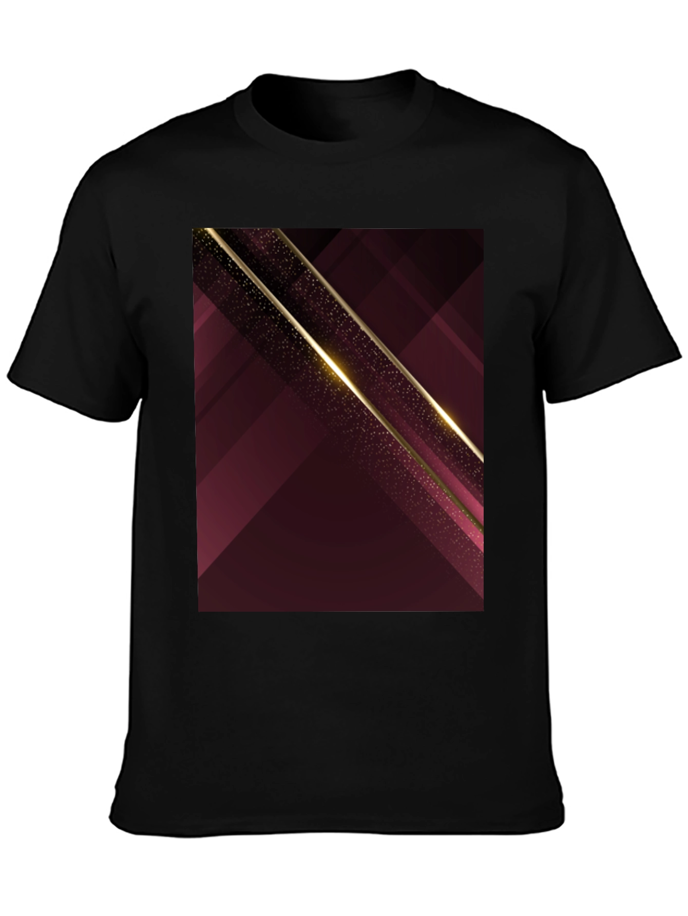 Abstract Geometric Maroon & Gold Mens T-Shirt