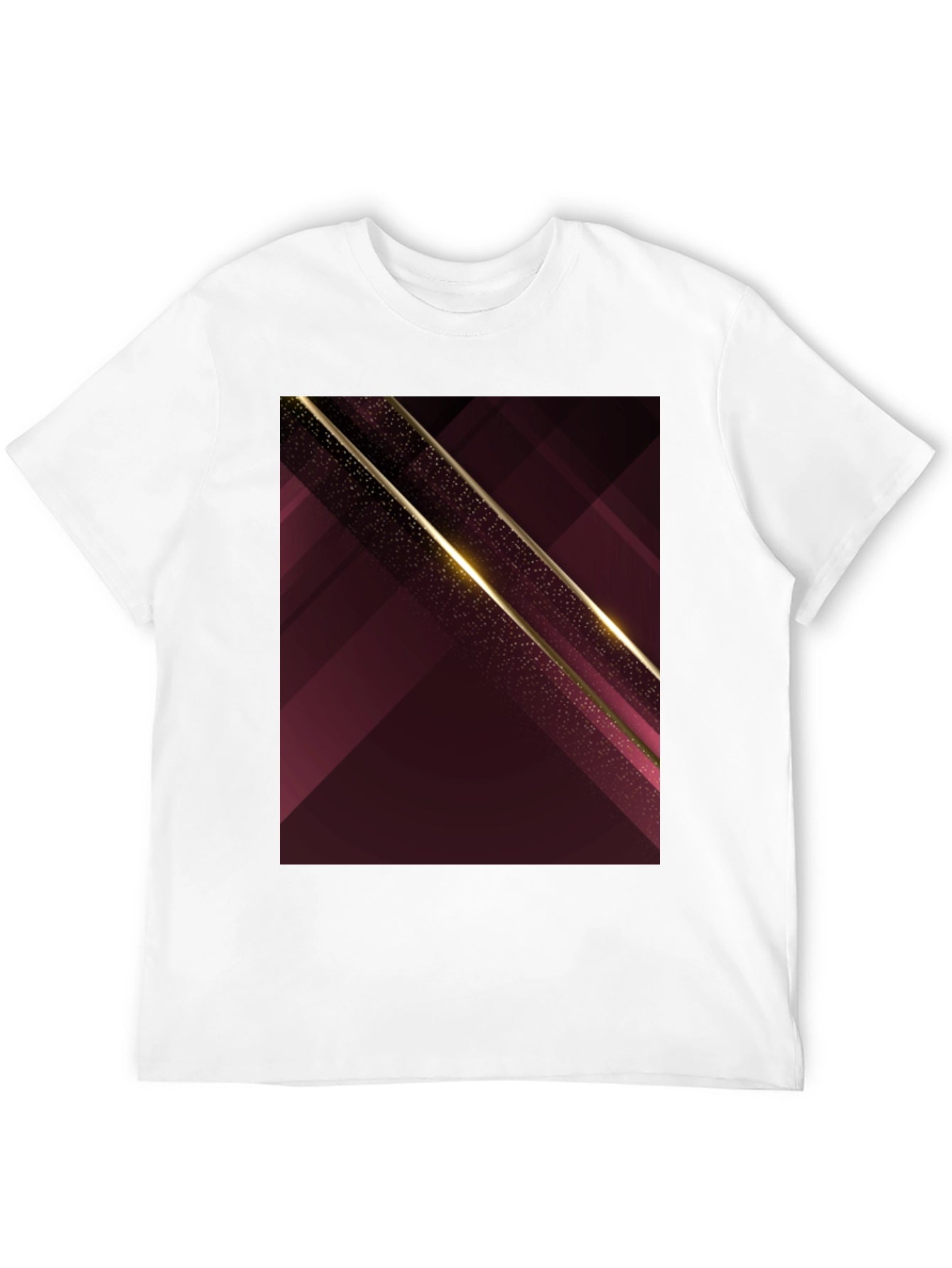 Abstract Geometric Maroon & Gold Mens T-Shirt