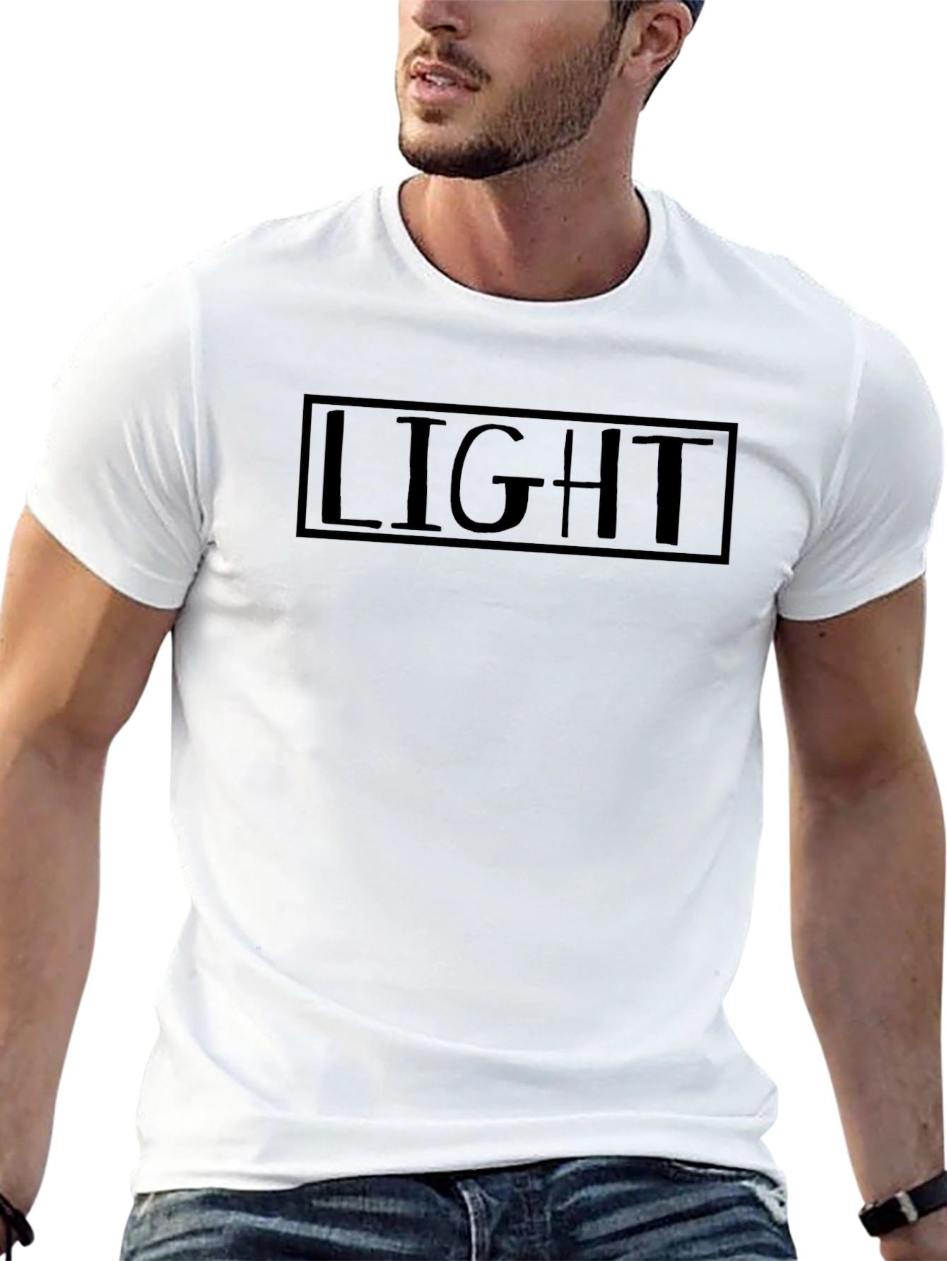 Mens Black Light Graphic T-Shirt