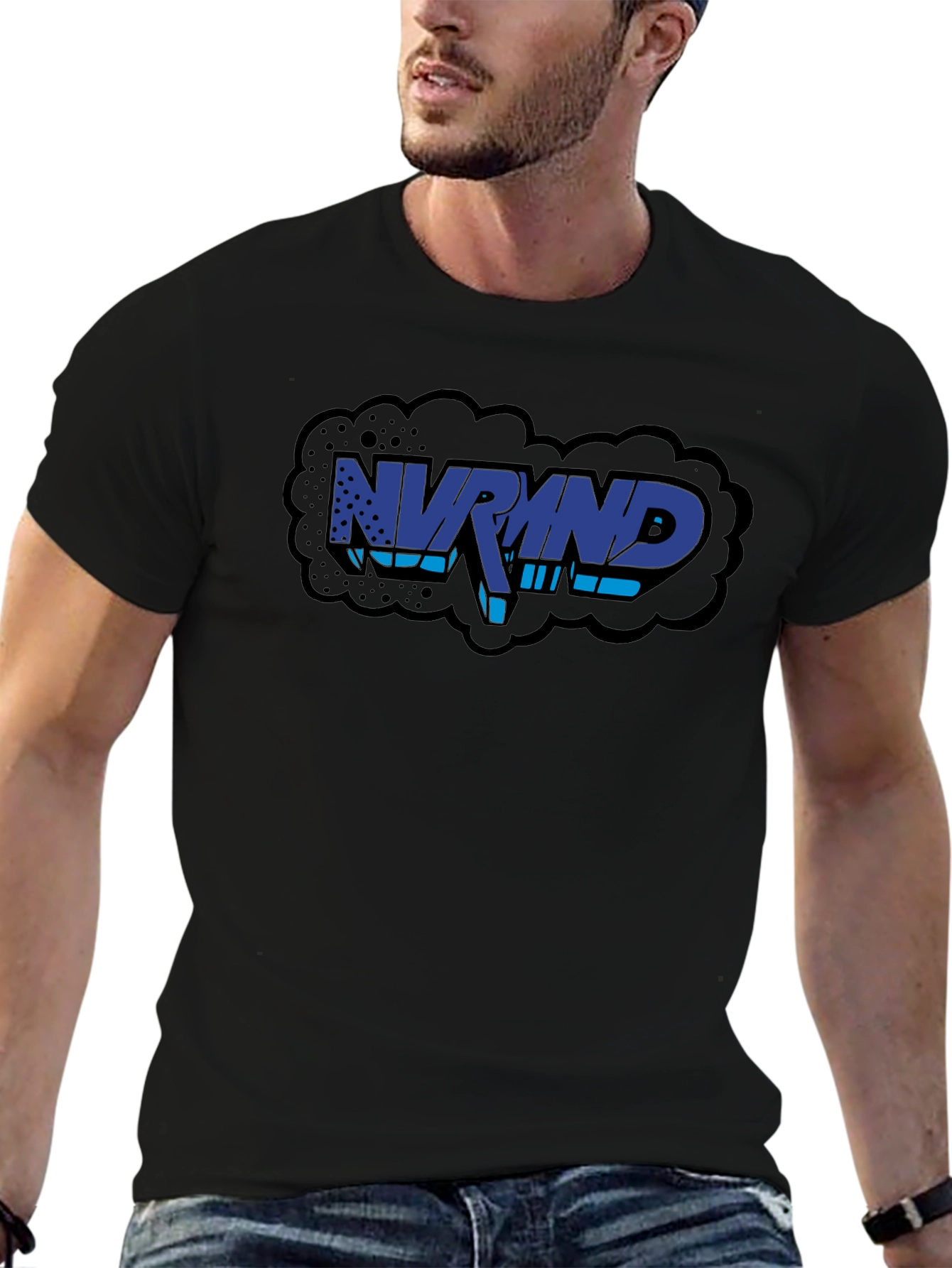 NVRMND Graphic Print T-Shirt - Black