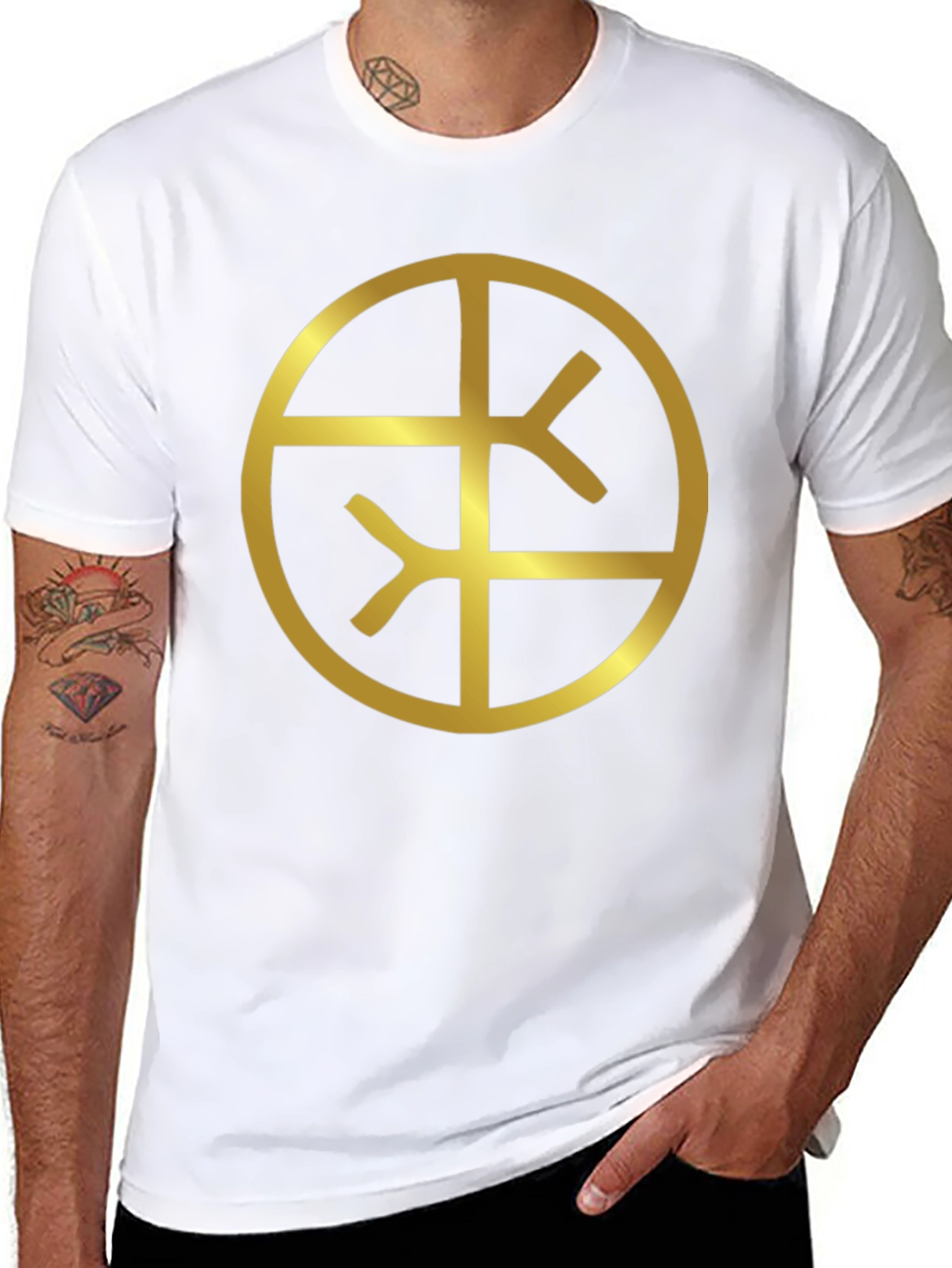 Black Tee with Gold Symbol