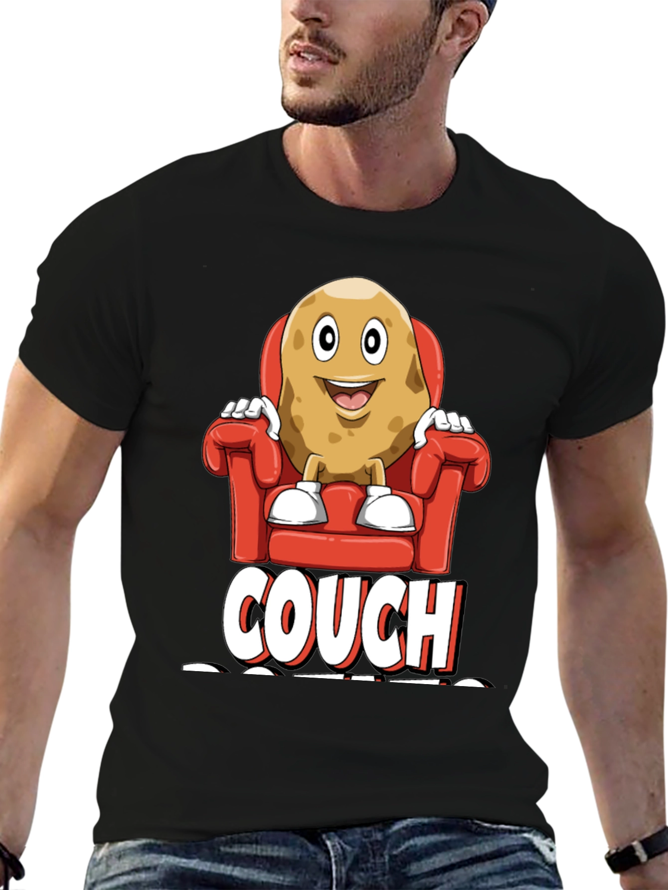 Couch Potato Graphic T-Shirt - Funny Relaxed Fit Tee