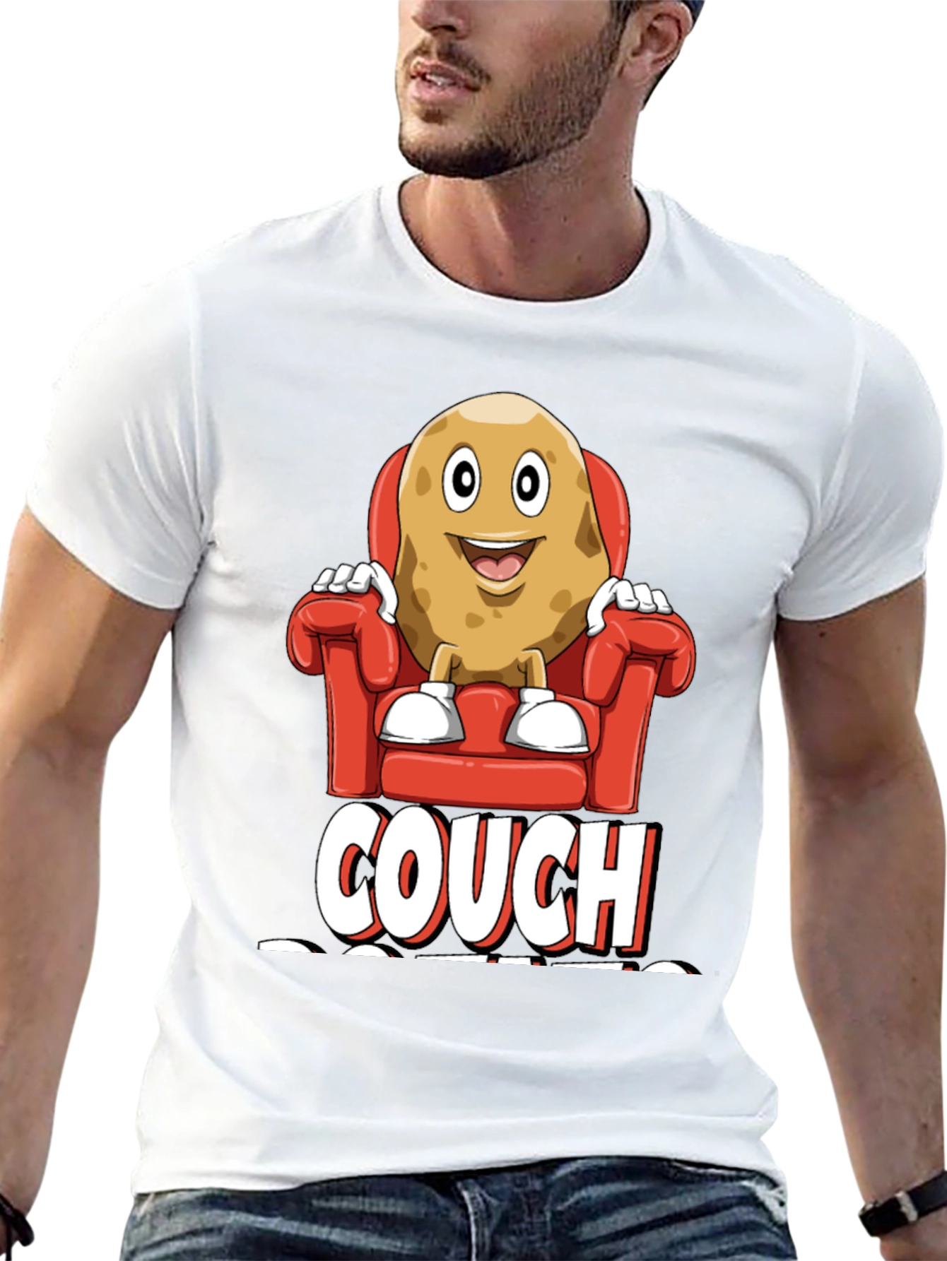 Couch Potato Graphic T-Shirt - Funny Relaxed Fit Tee