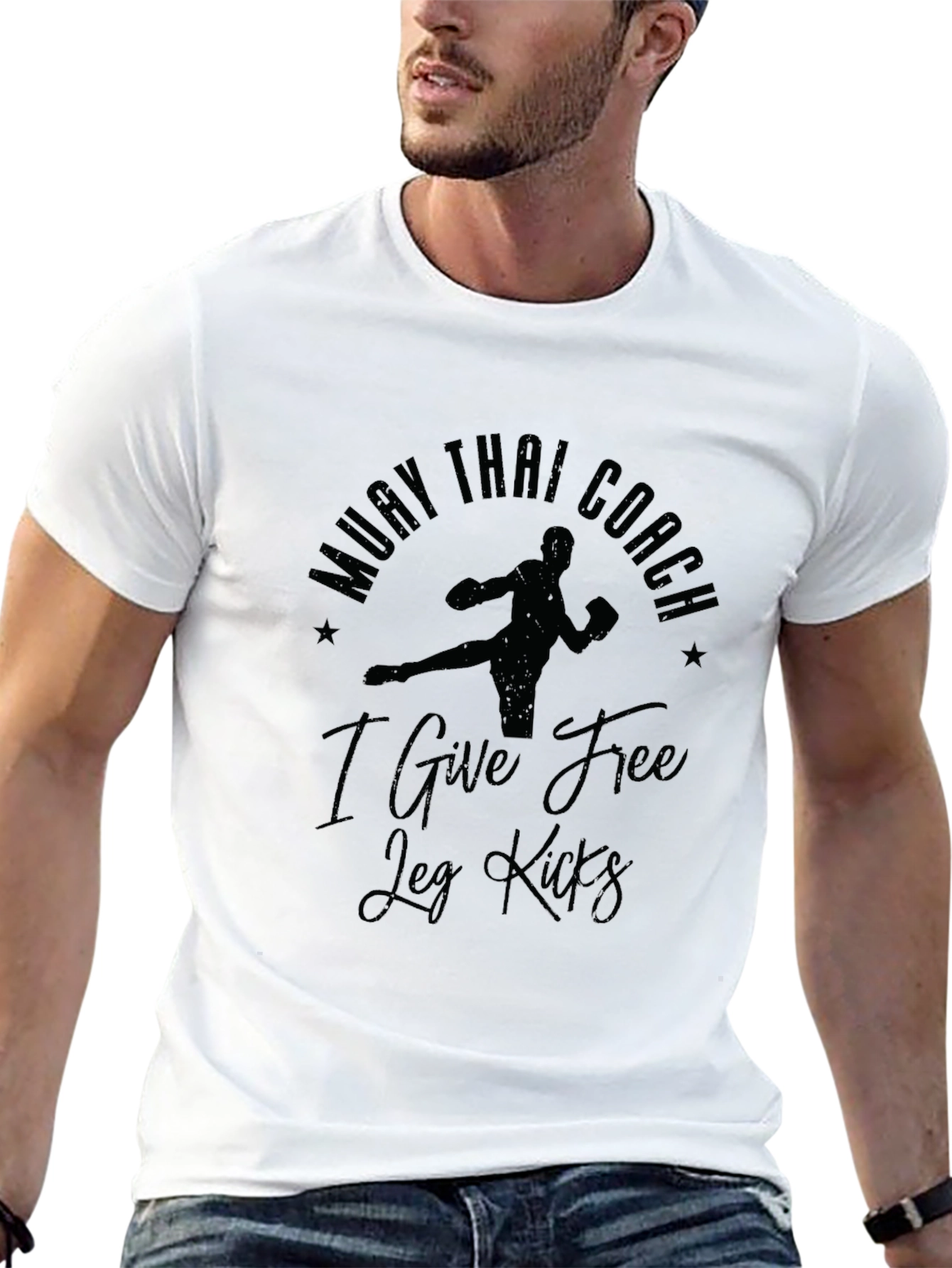Muay Thai Coach Free Leg Kicks Graphic T-Shirt
