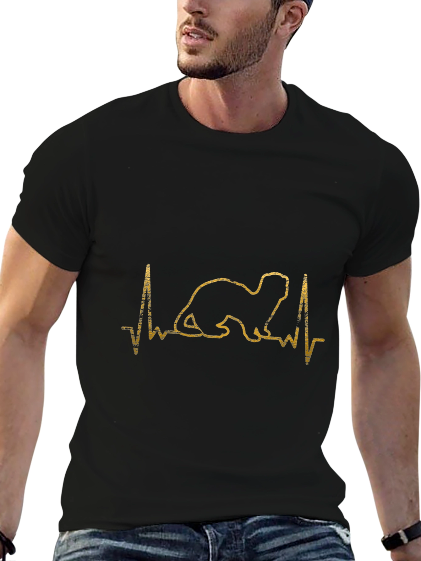Ferret Heartbeat T-Shirt - Pet Lover Tee