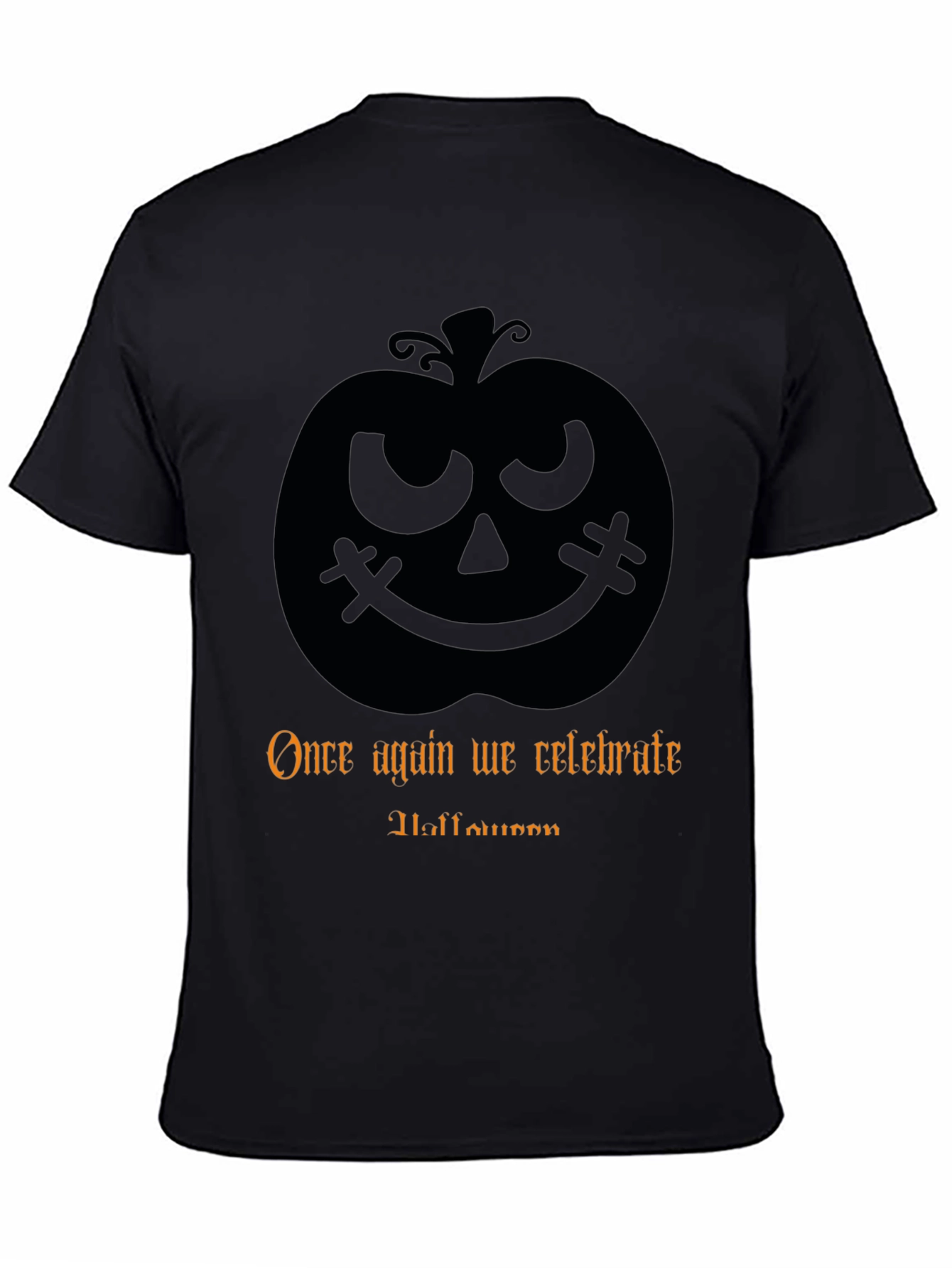 Halloween Pumpkin T-Shirt - Mens Black Tee