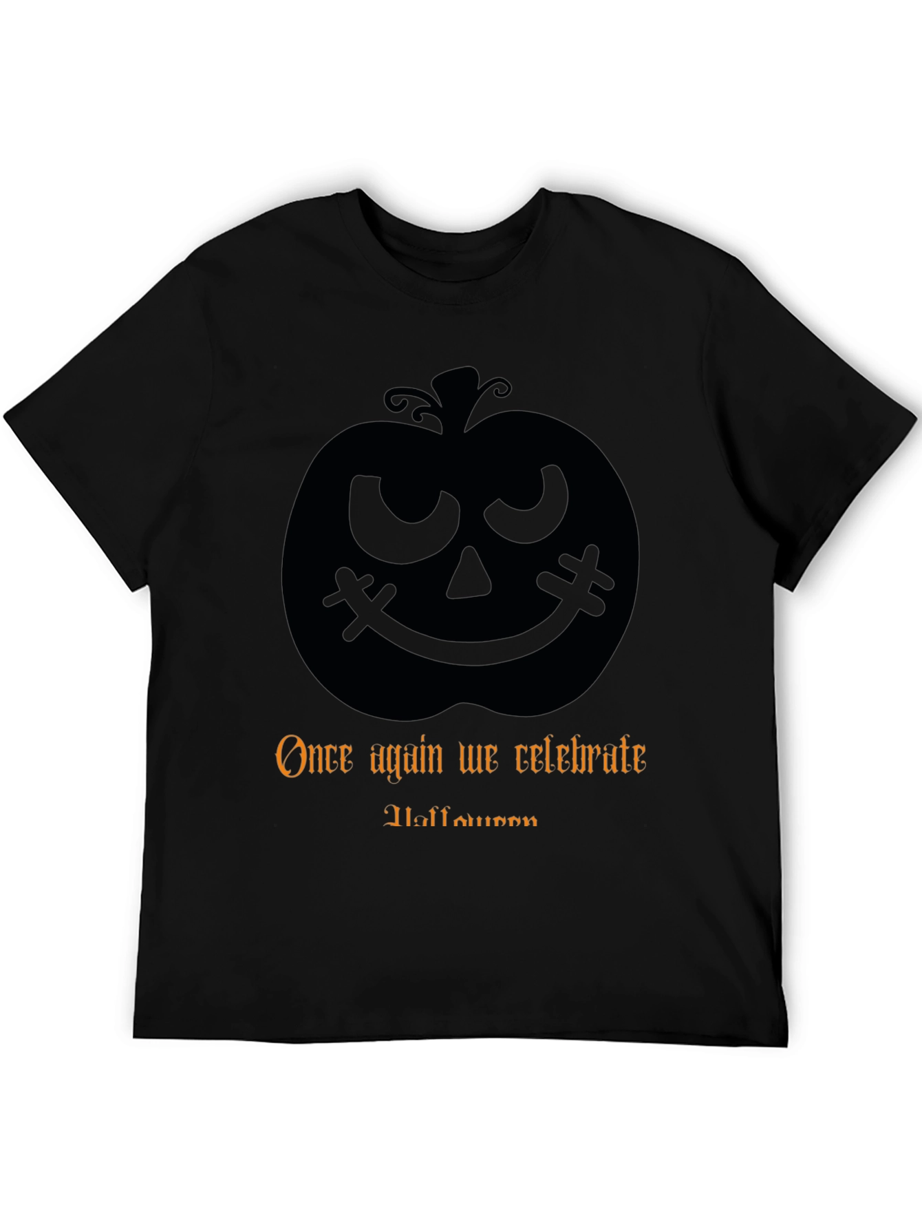 Halloween Pumpkin T-Shirt - Mens Black Tee